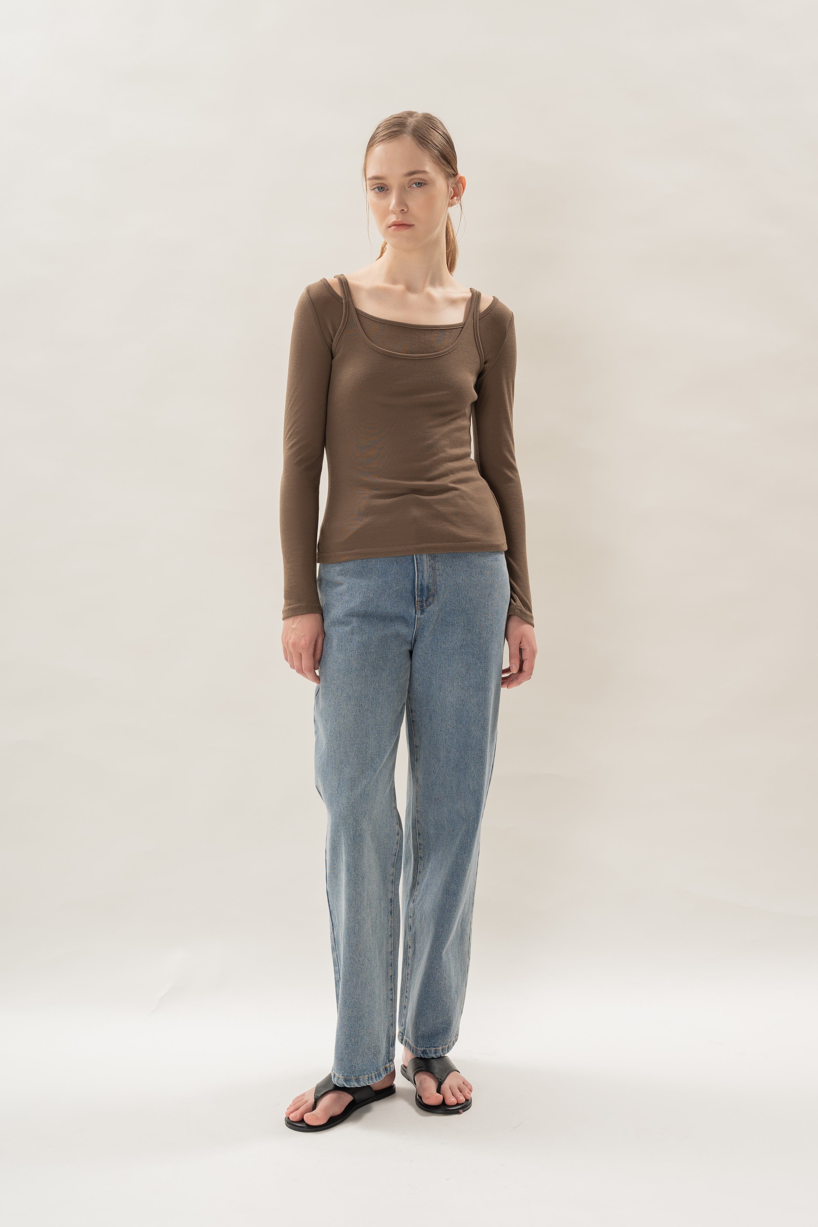 Soft Layered Two-Piece in Brown