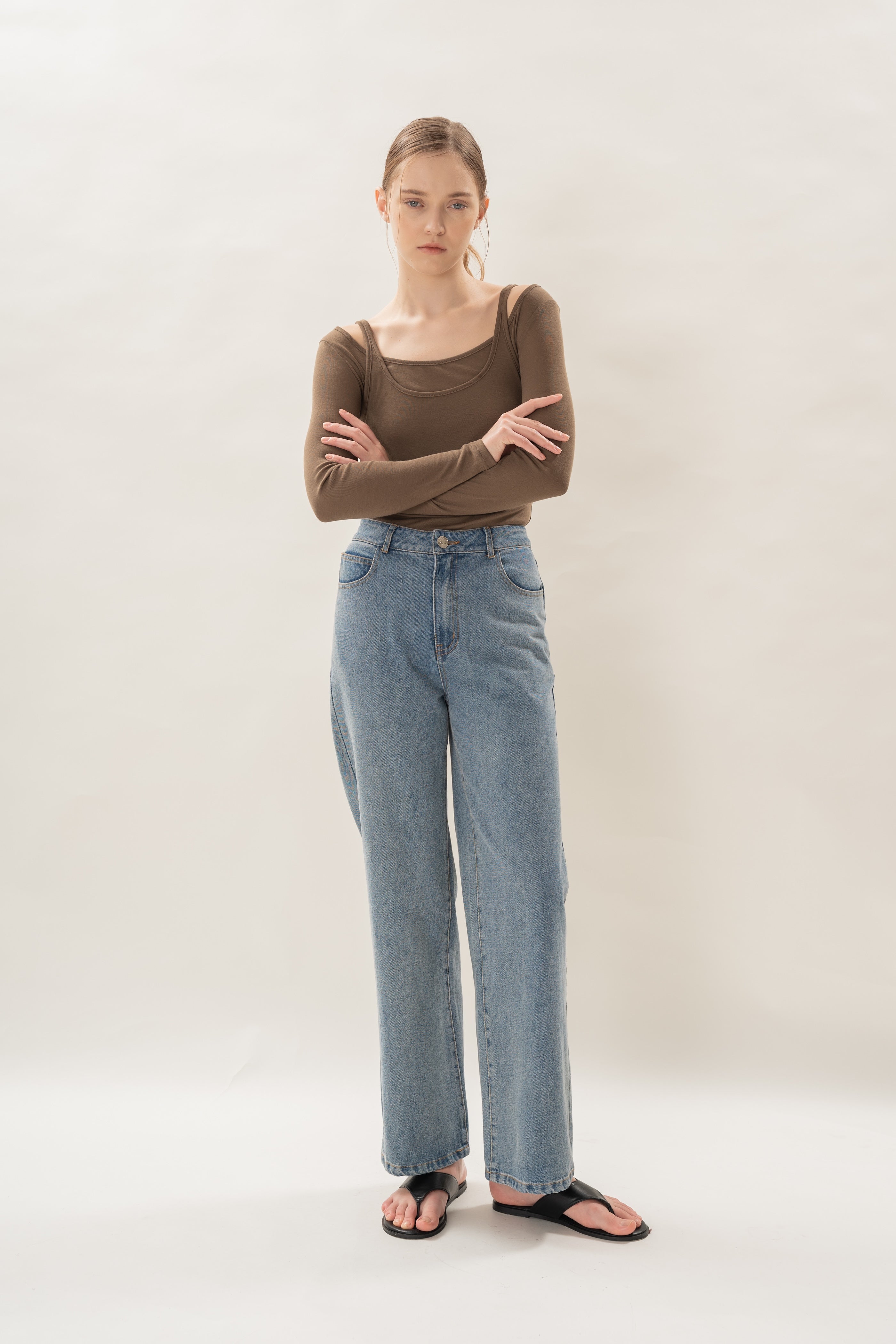 Soft Layered Two-Piece in Brown