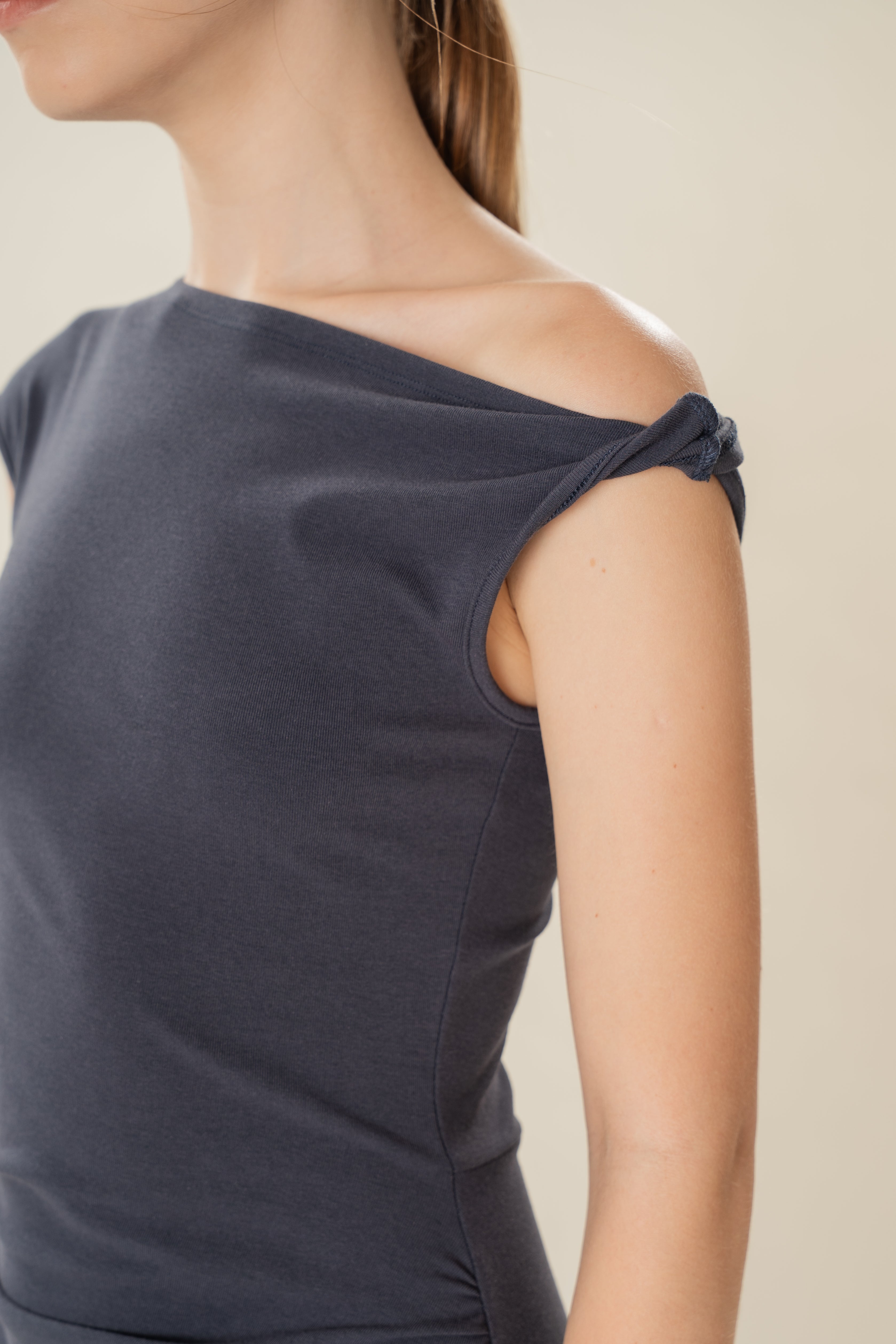 Draped Stretch Maxi in Midnight