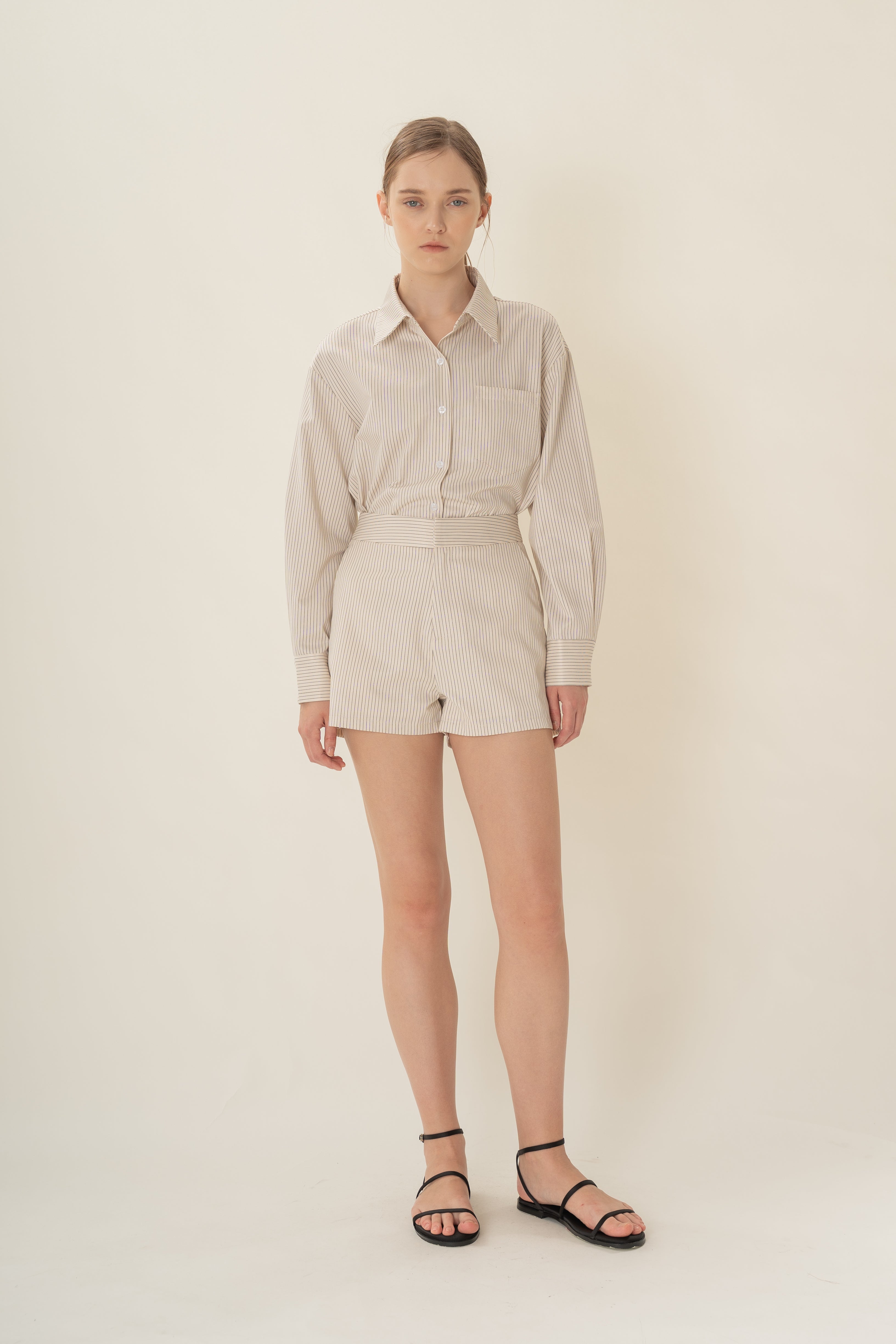 Classic Box Shorts in Natural Stripes