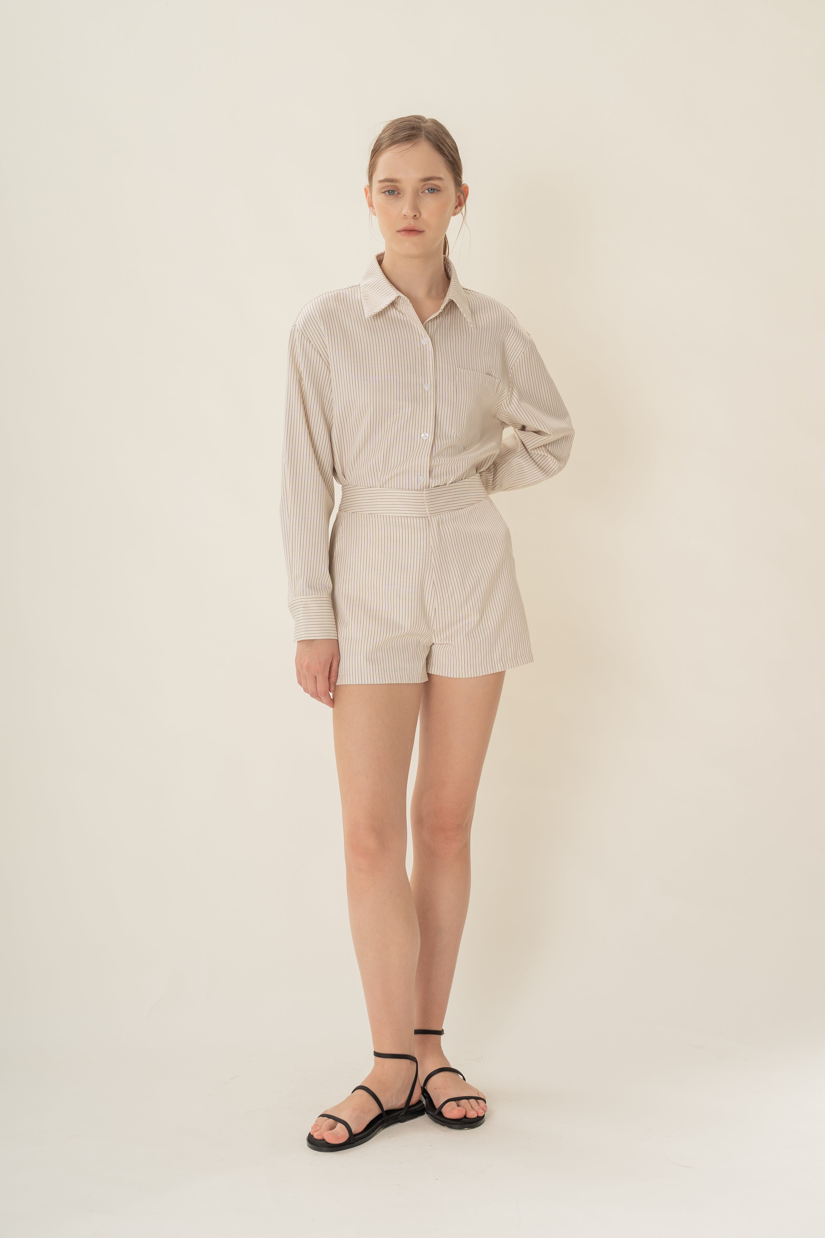 Classic Box Shorts in Natural Stripes
