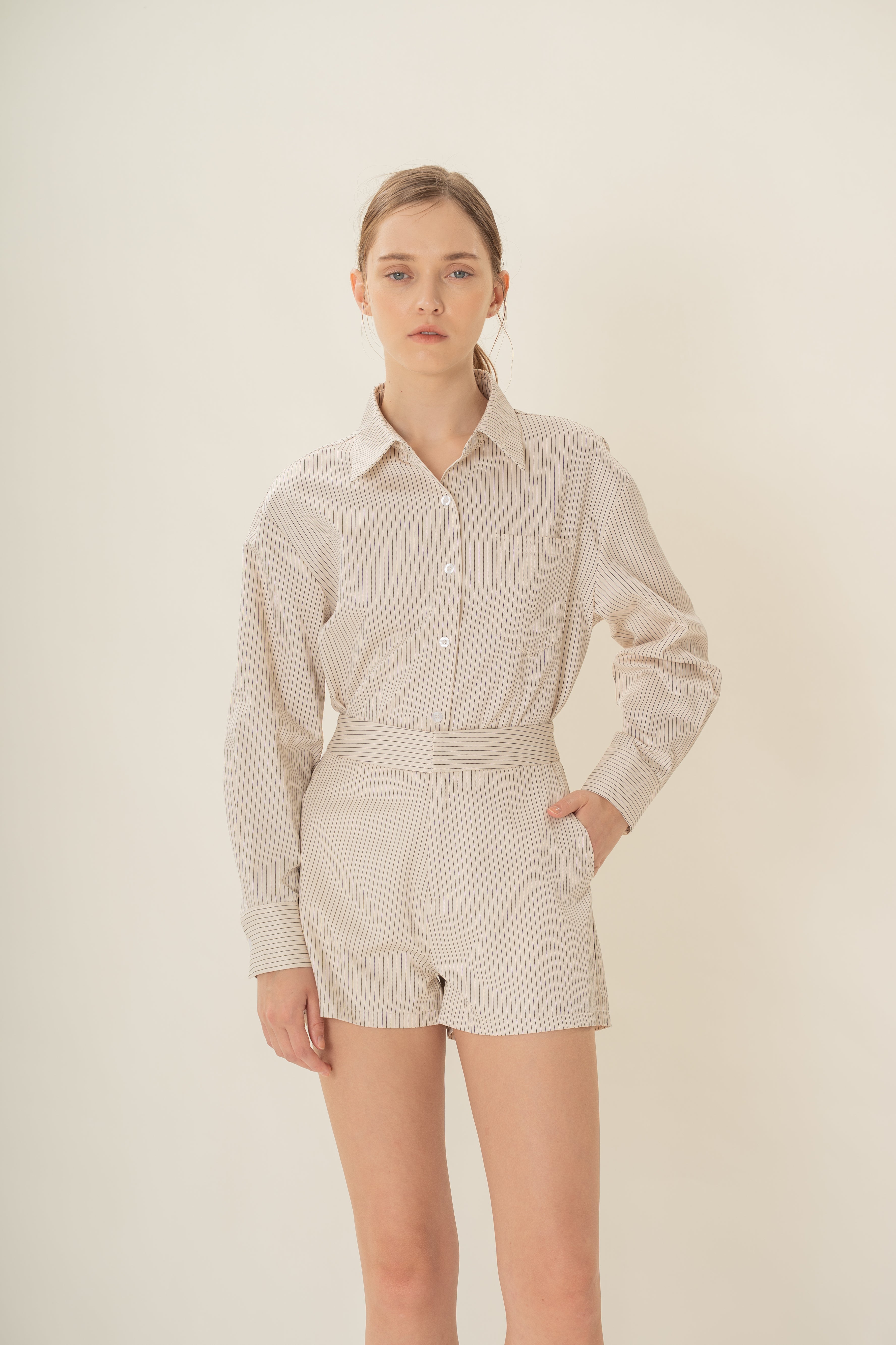 Classic Box Shorts in Natural Stripes
