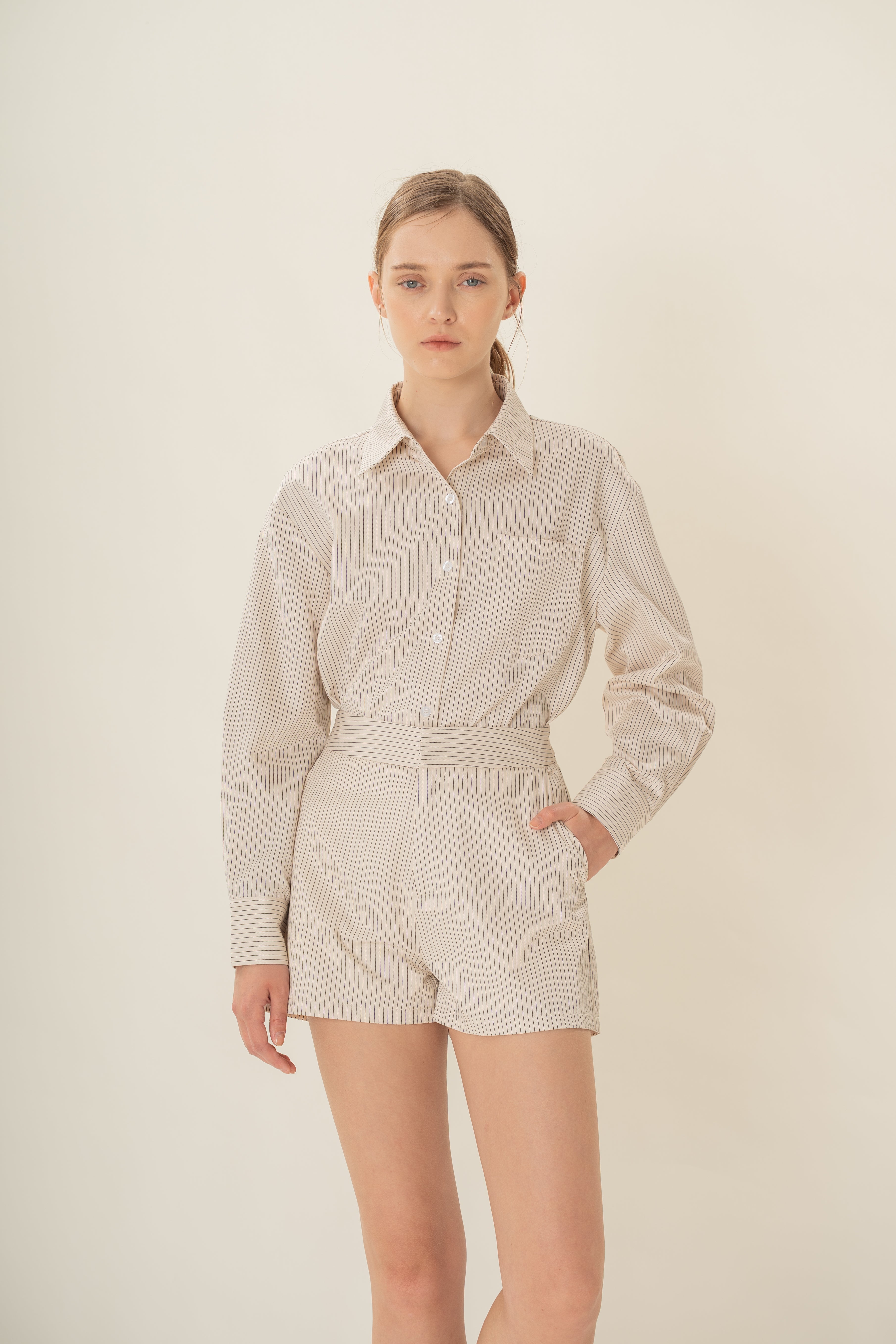 Classic Box Shorts in Natural Stripes