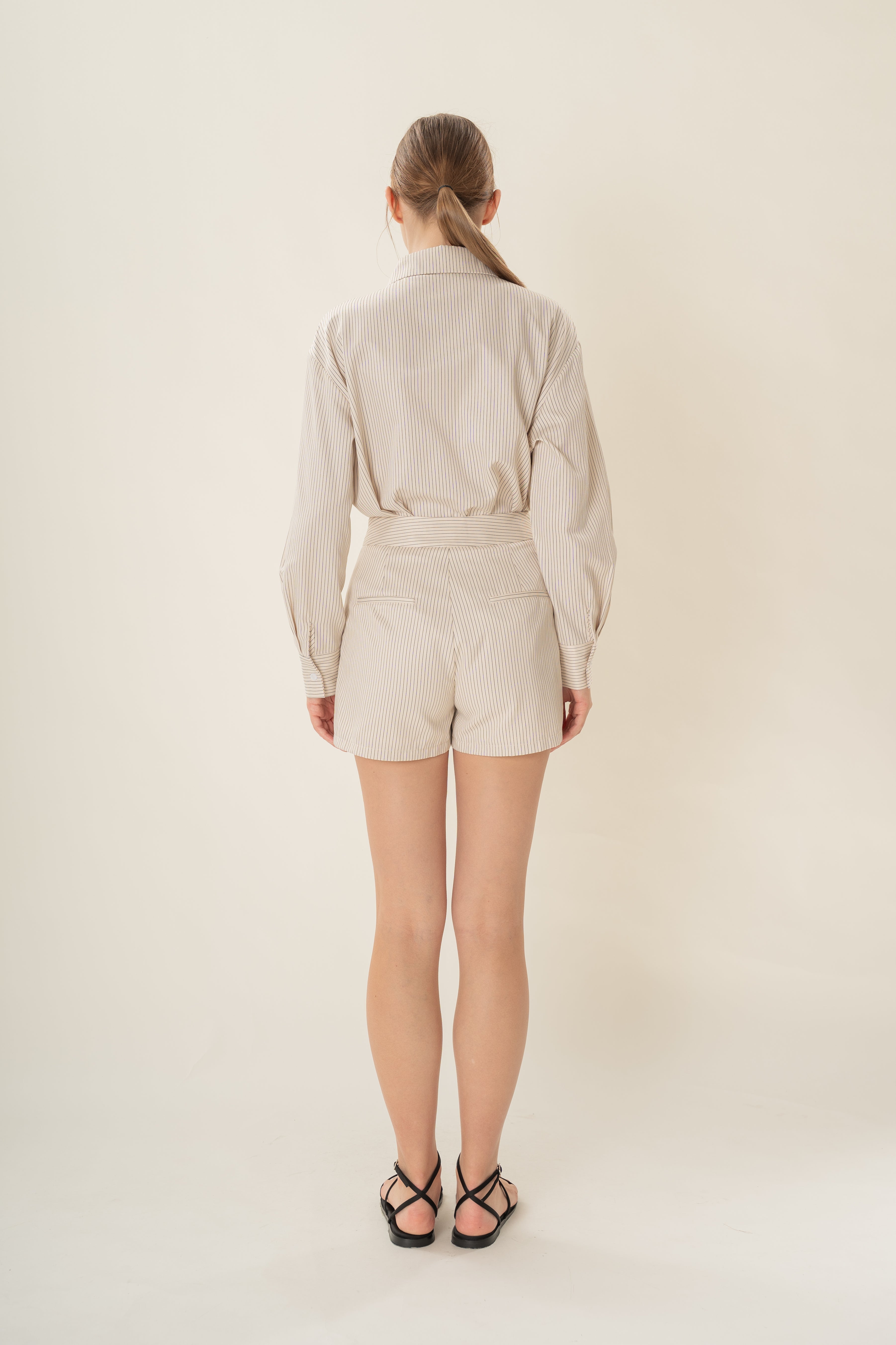 Classic Box Shorts in Natural Stripes