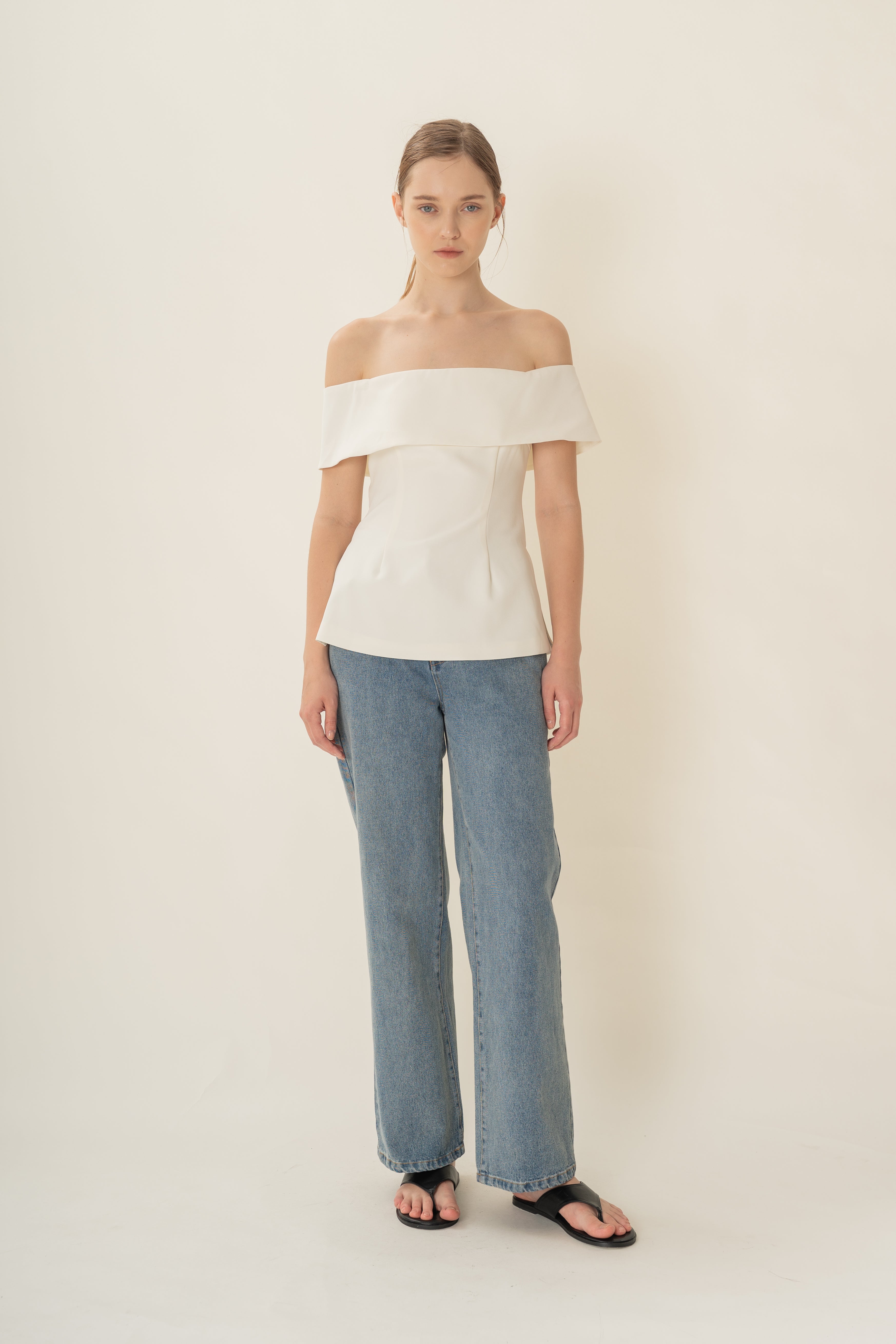 Off Shoulder Top In Ivory