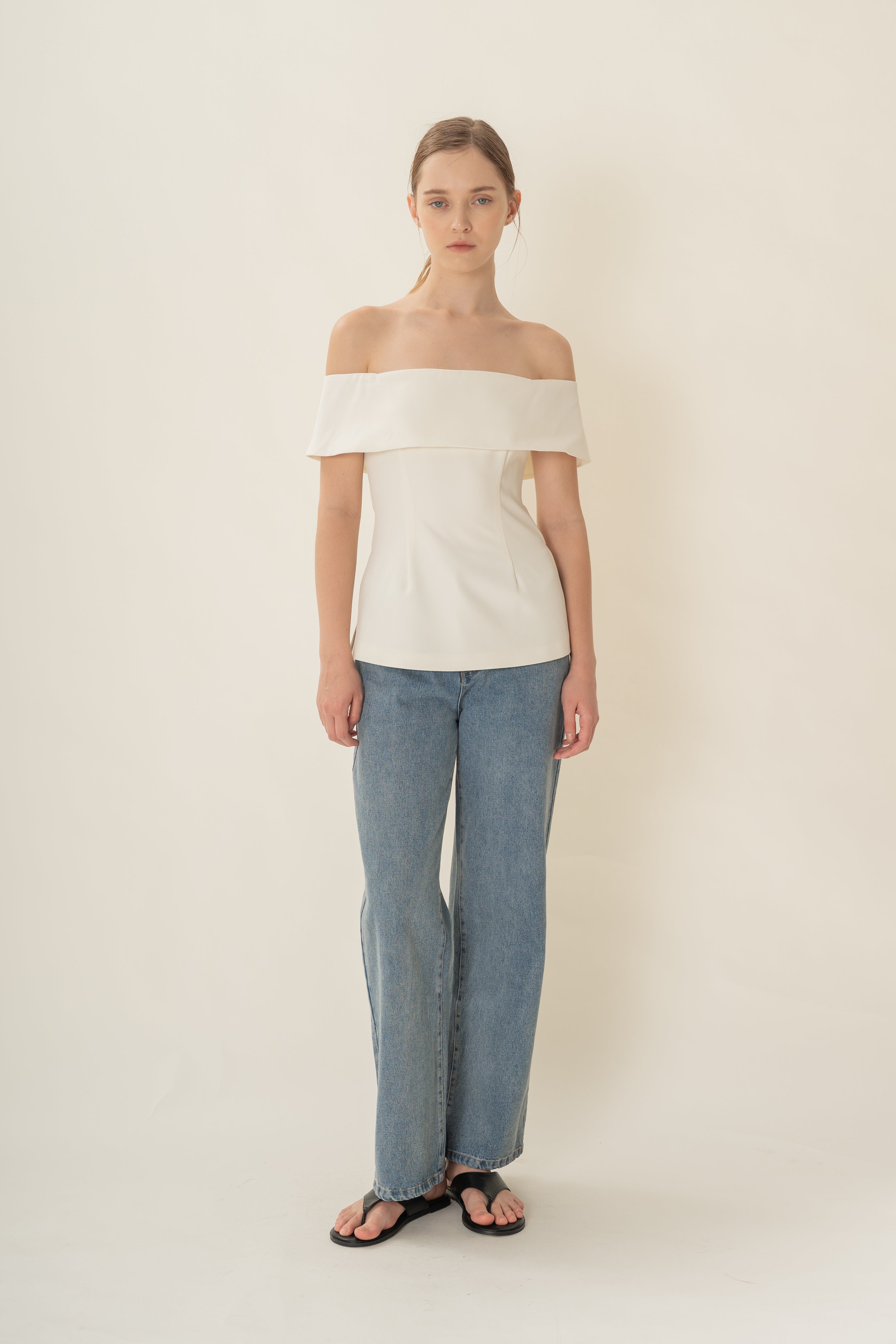 Off Shoulder Top In Ivory