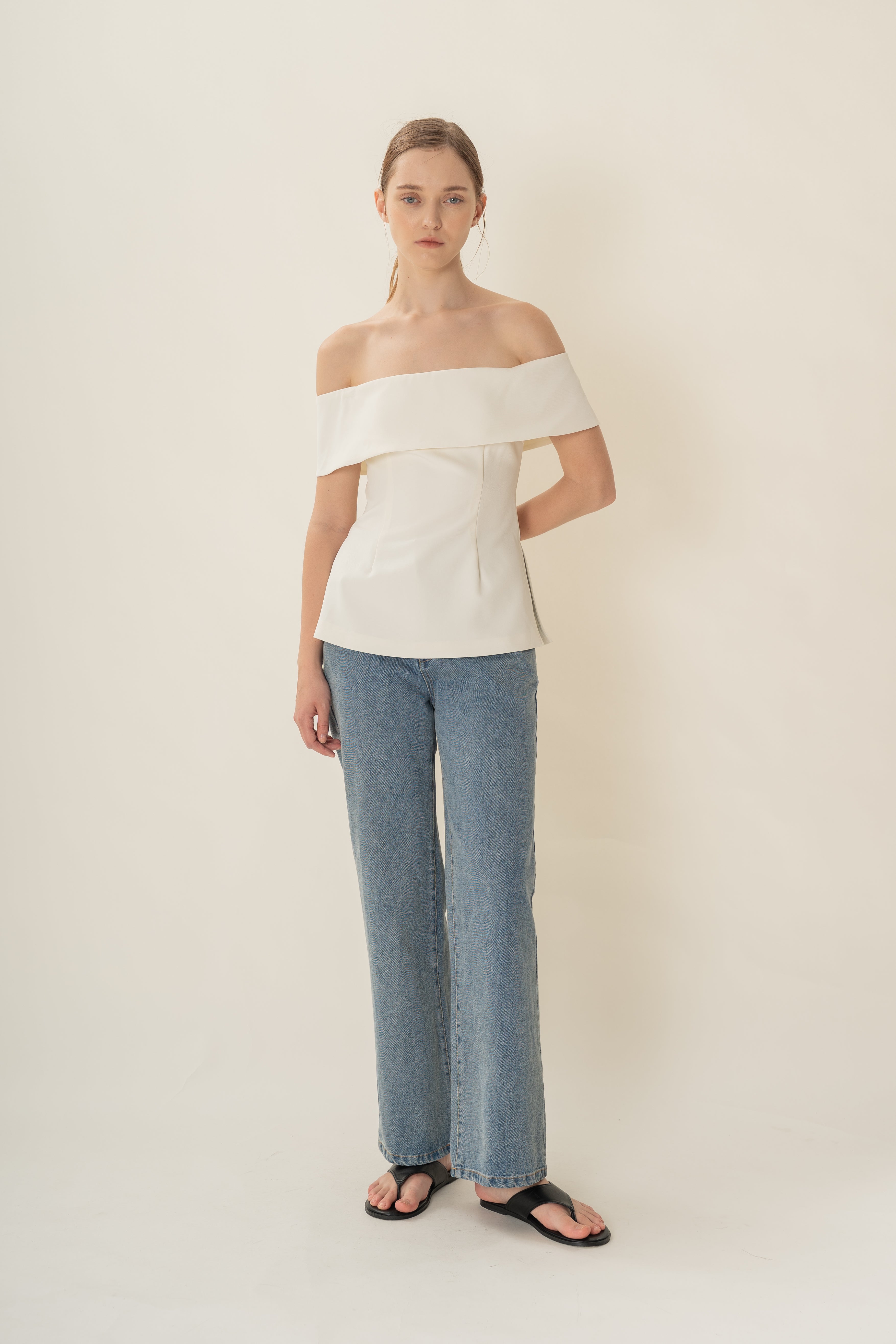 Off Shoulder Top In Ivory