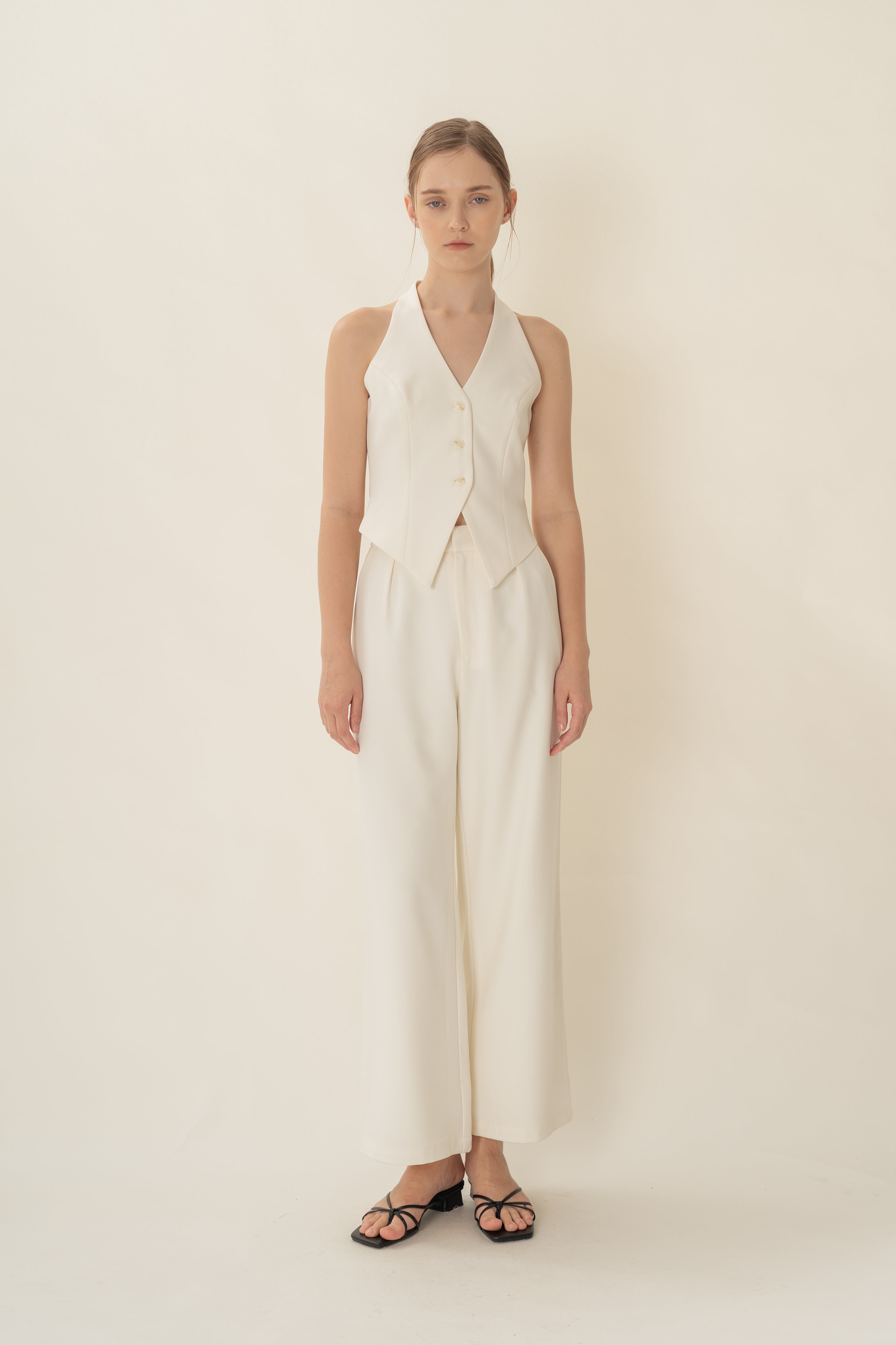 Halter Suiting Waistcoat in Ivory