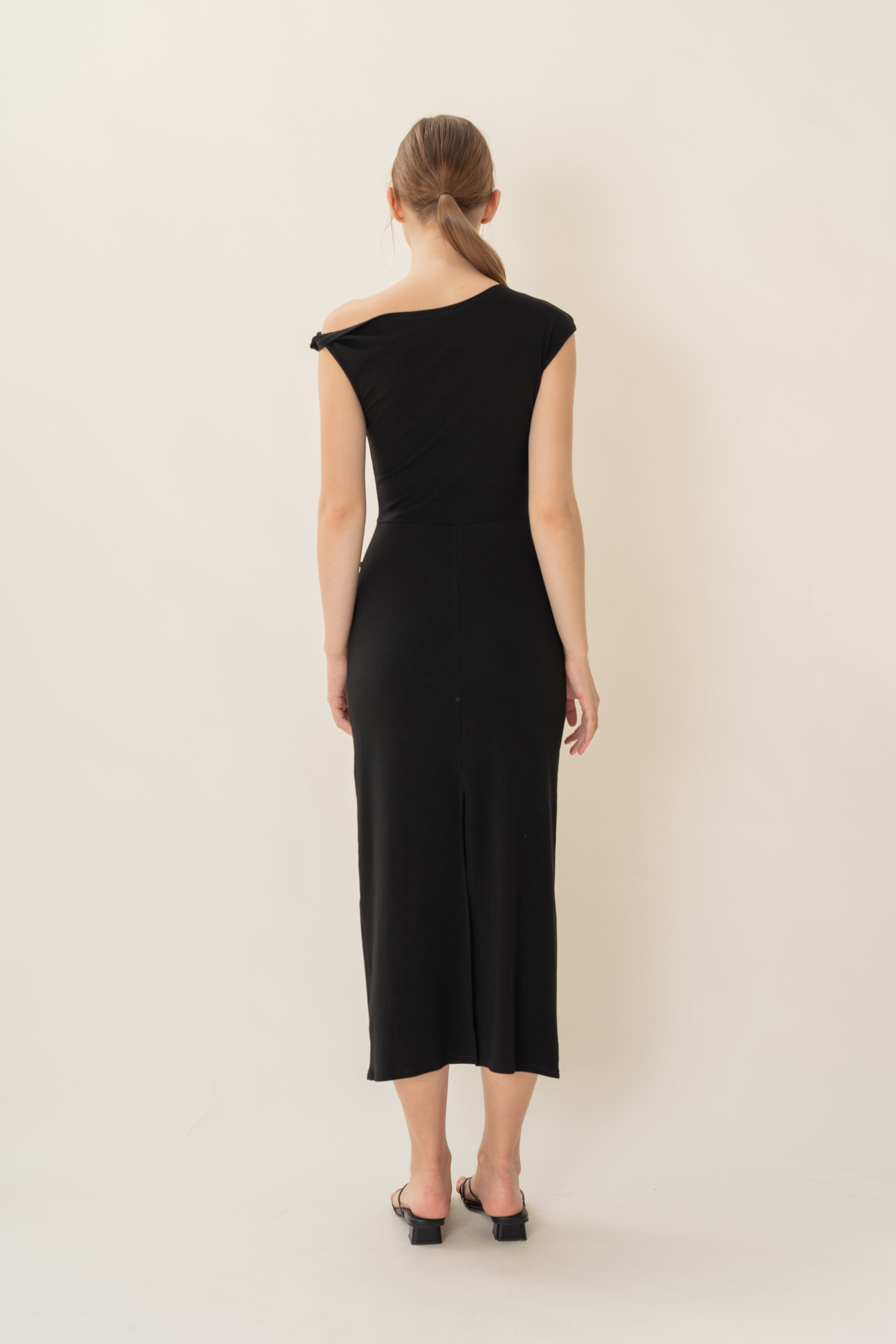 Draped Stretch Maxi in Black