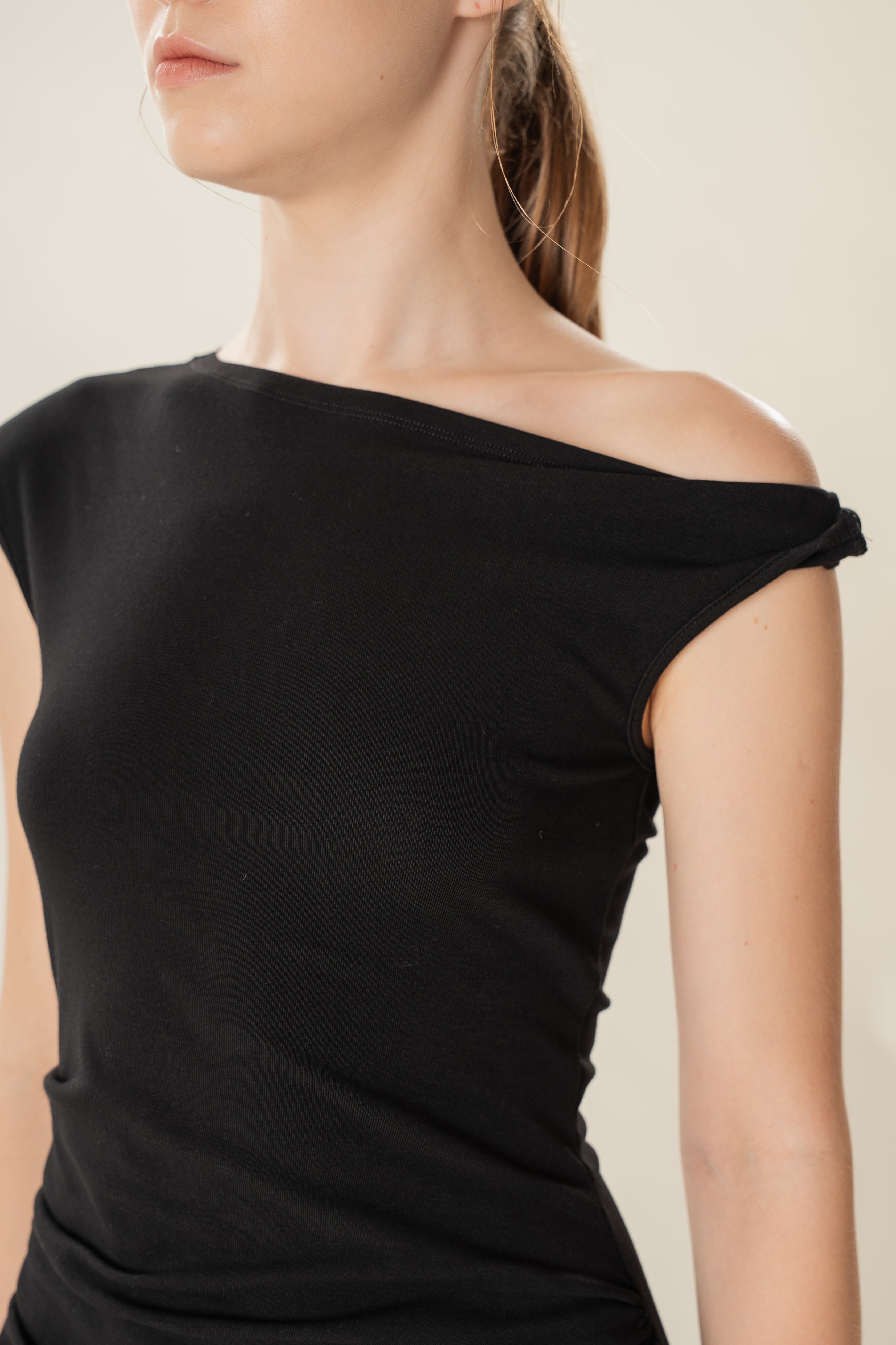 Draped Stretch Maxi in Black