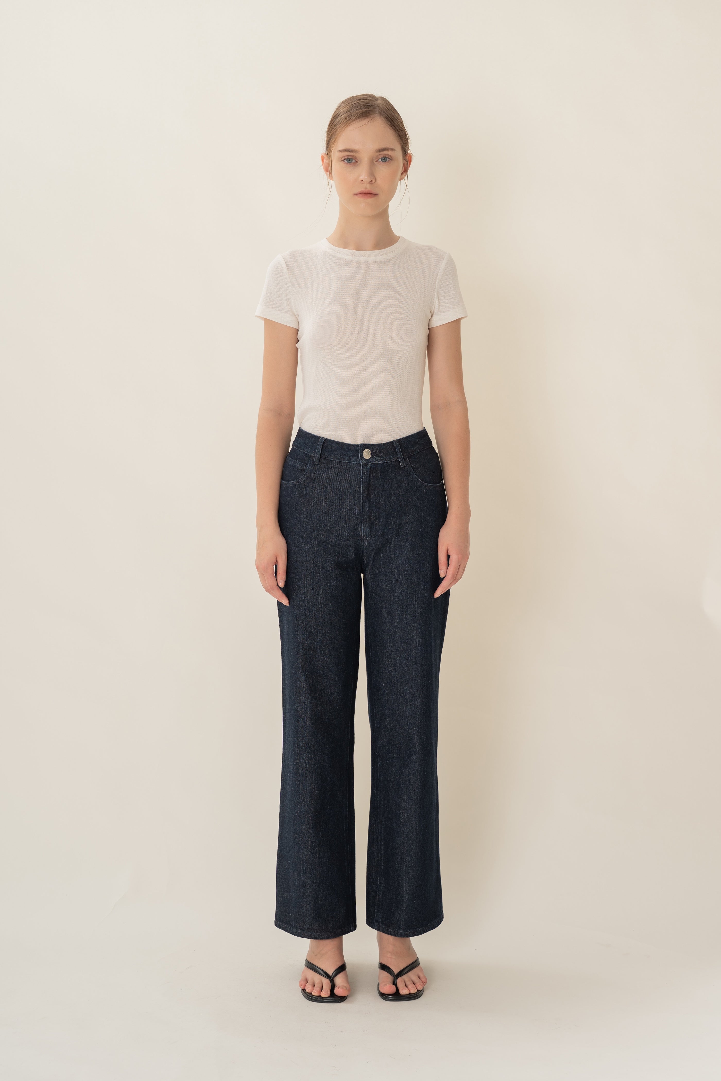 Textured Tee in White