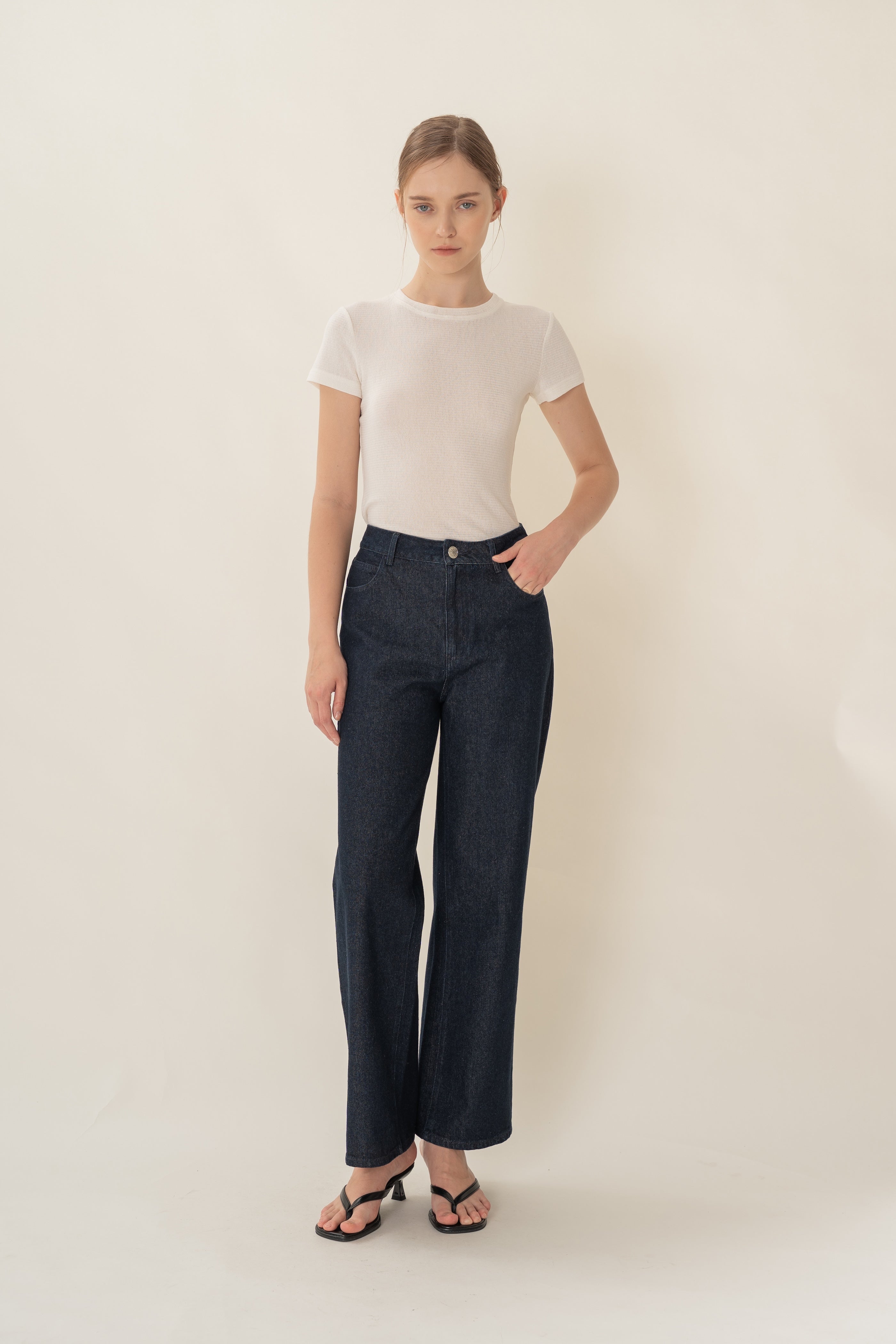 Textured Tee in White