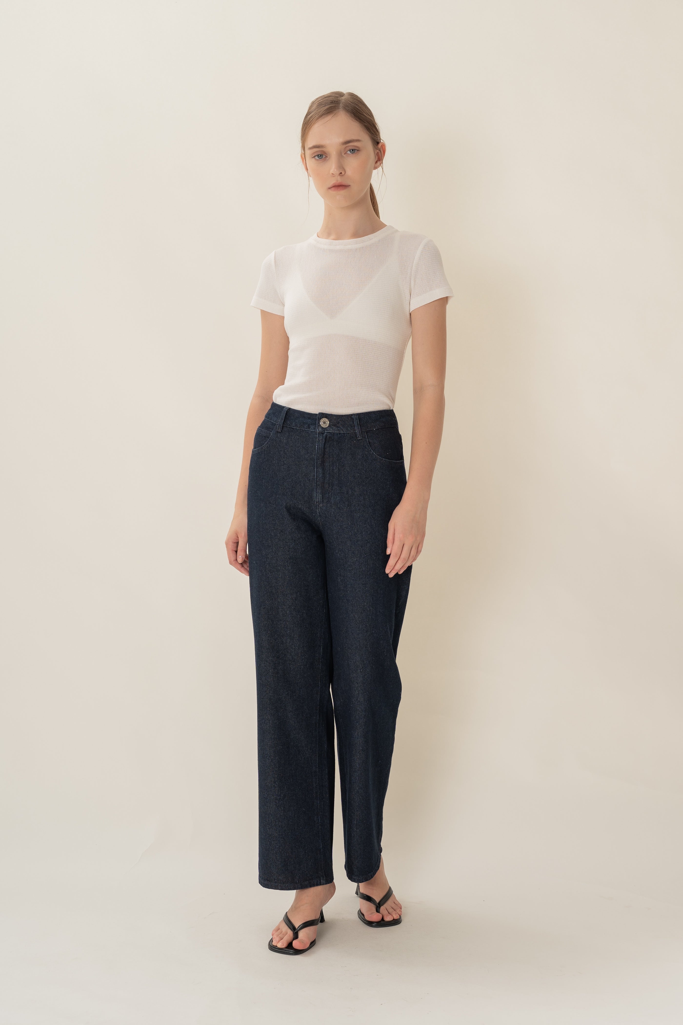 Textured Tee in White