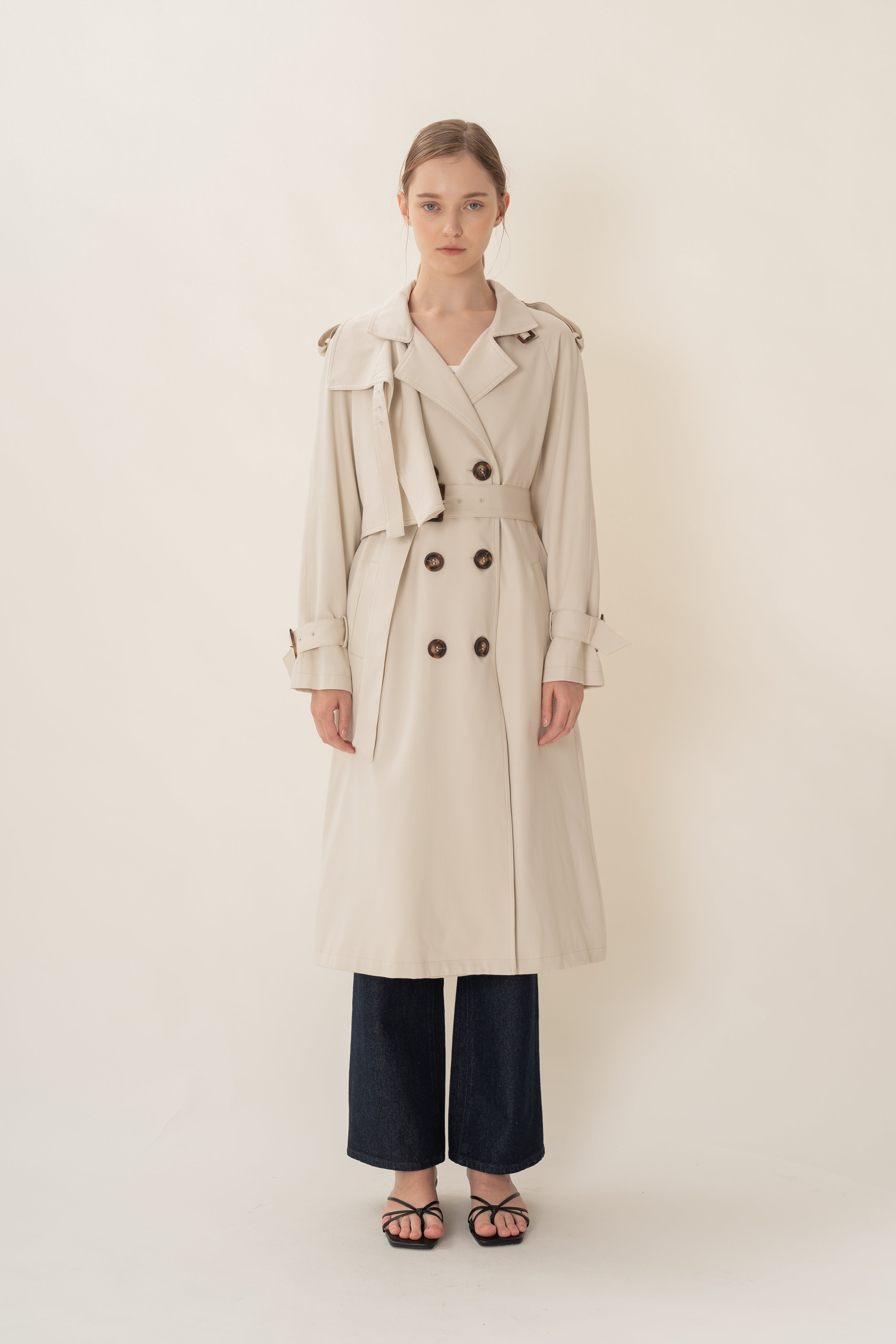 Long Trench Coat in Natural