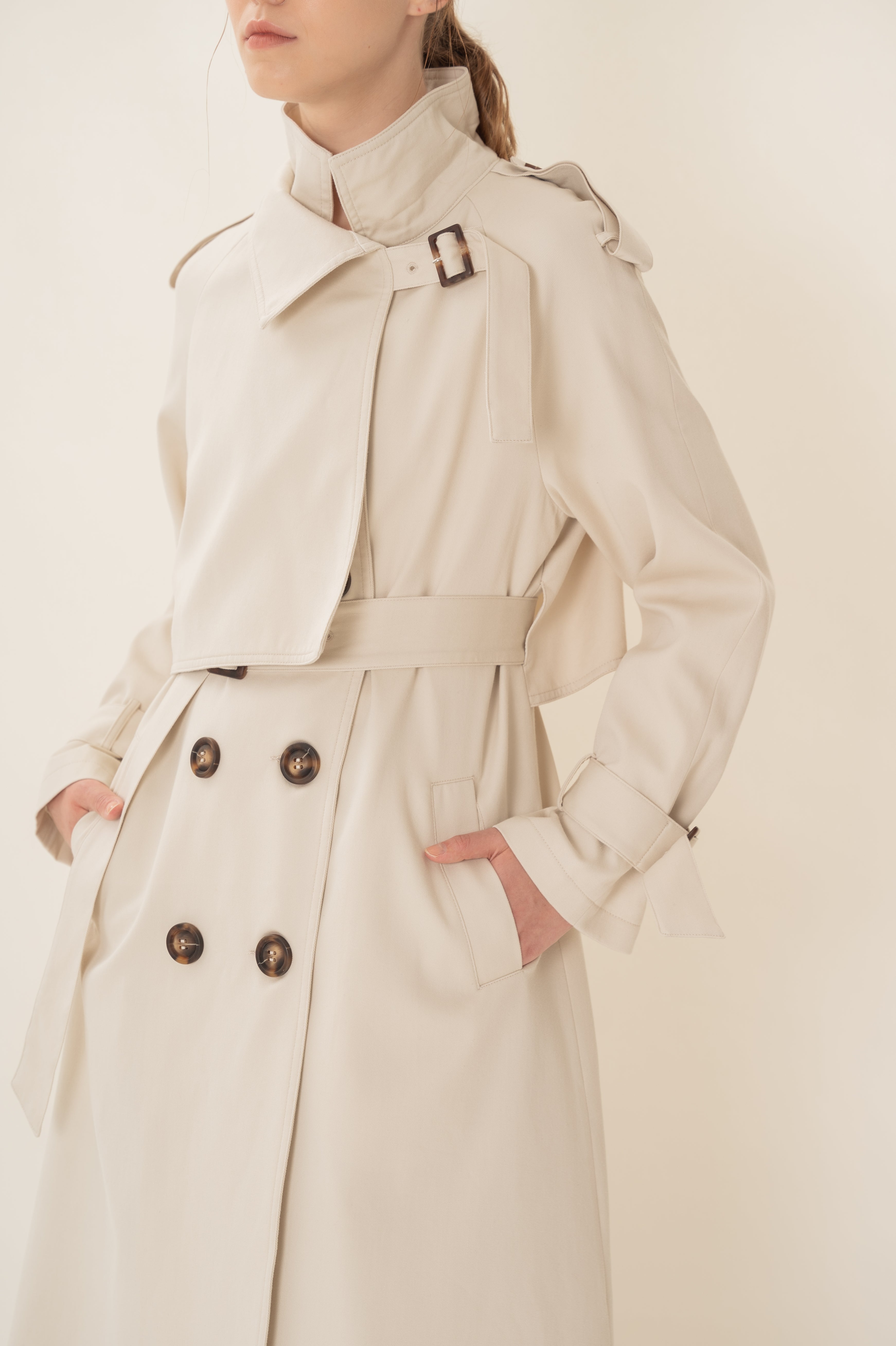 Long Trench Coat in Natural