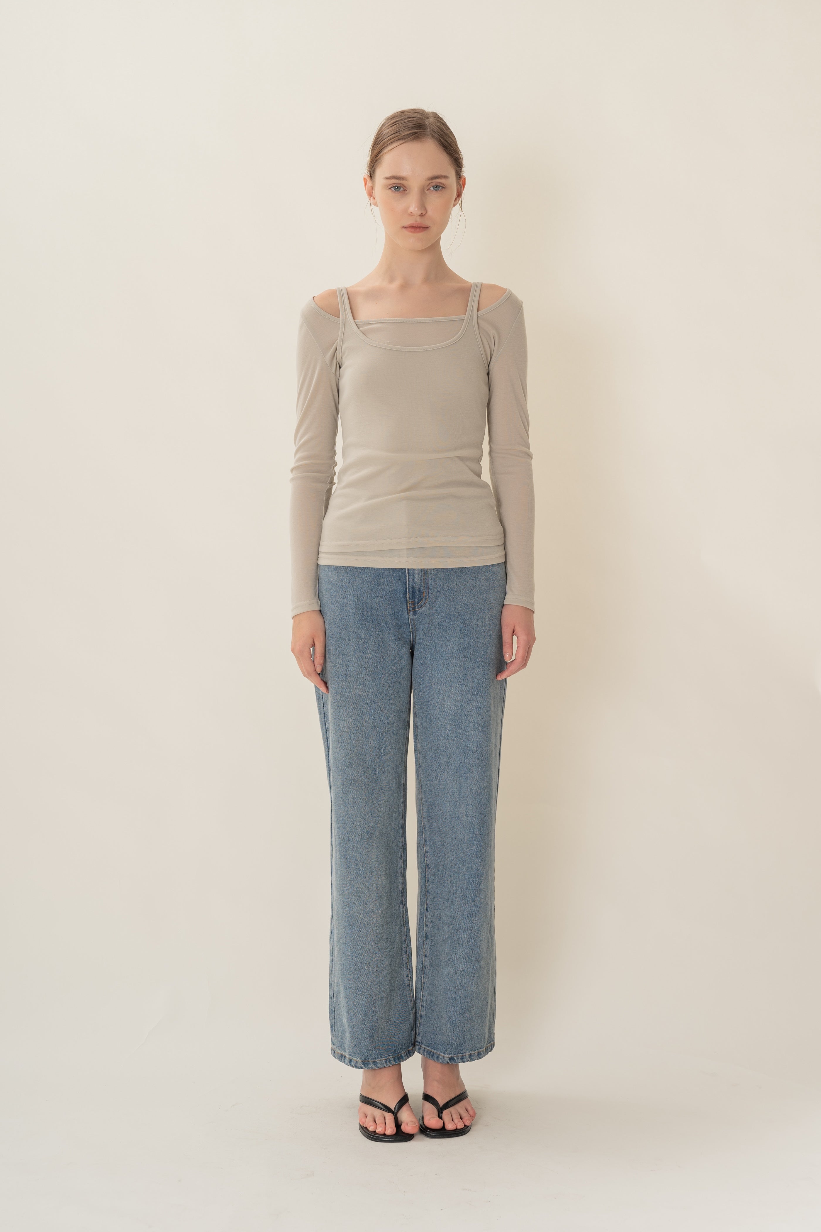 Soft Layered Two-Piece in Grey