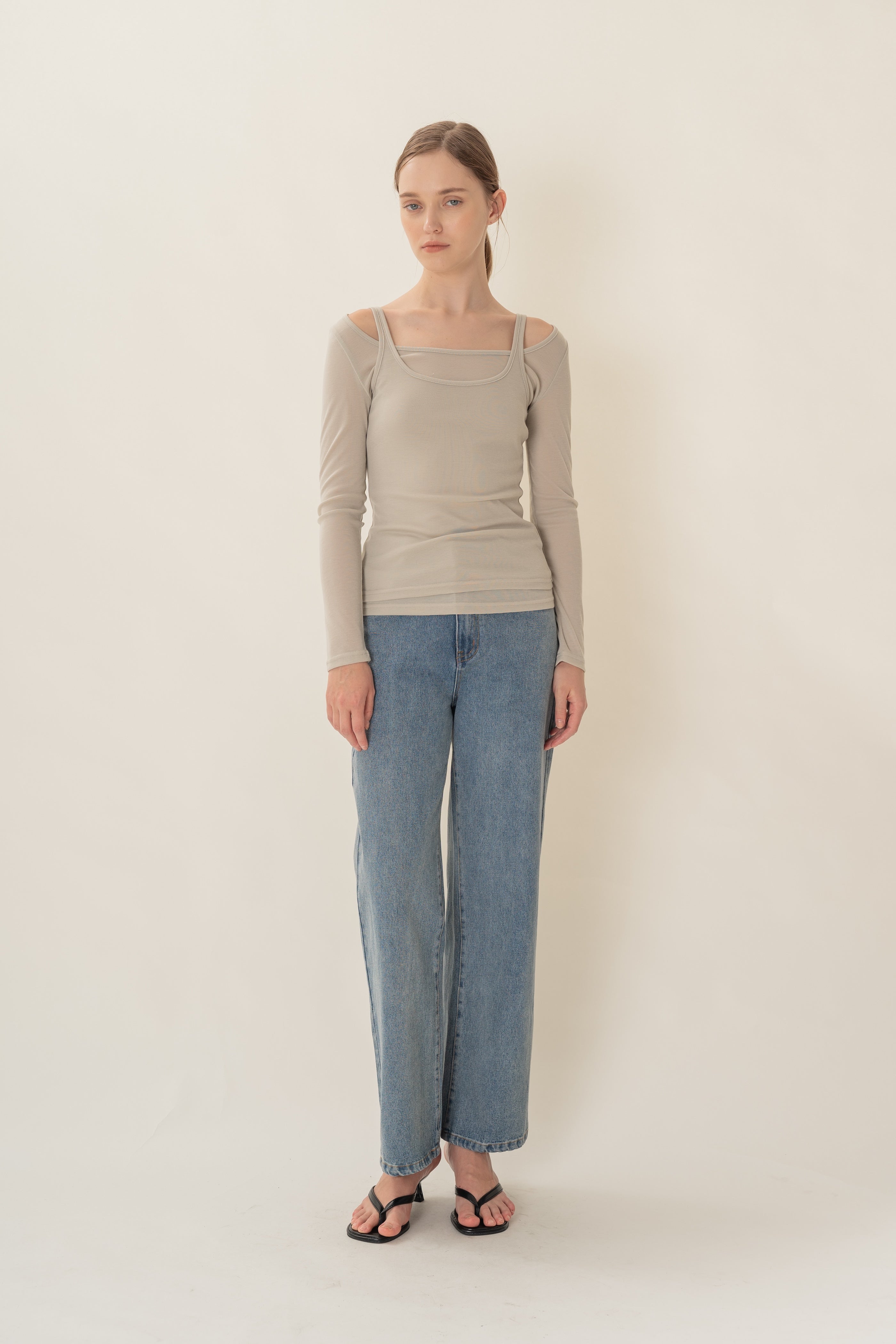 Soft Layered Two-Piece in Grey