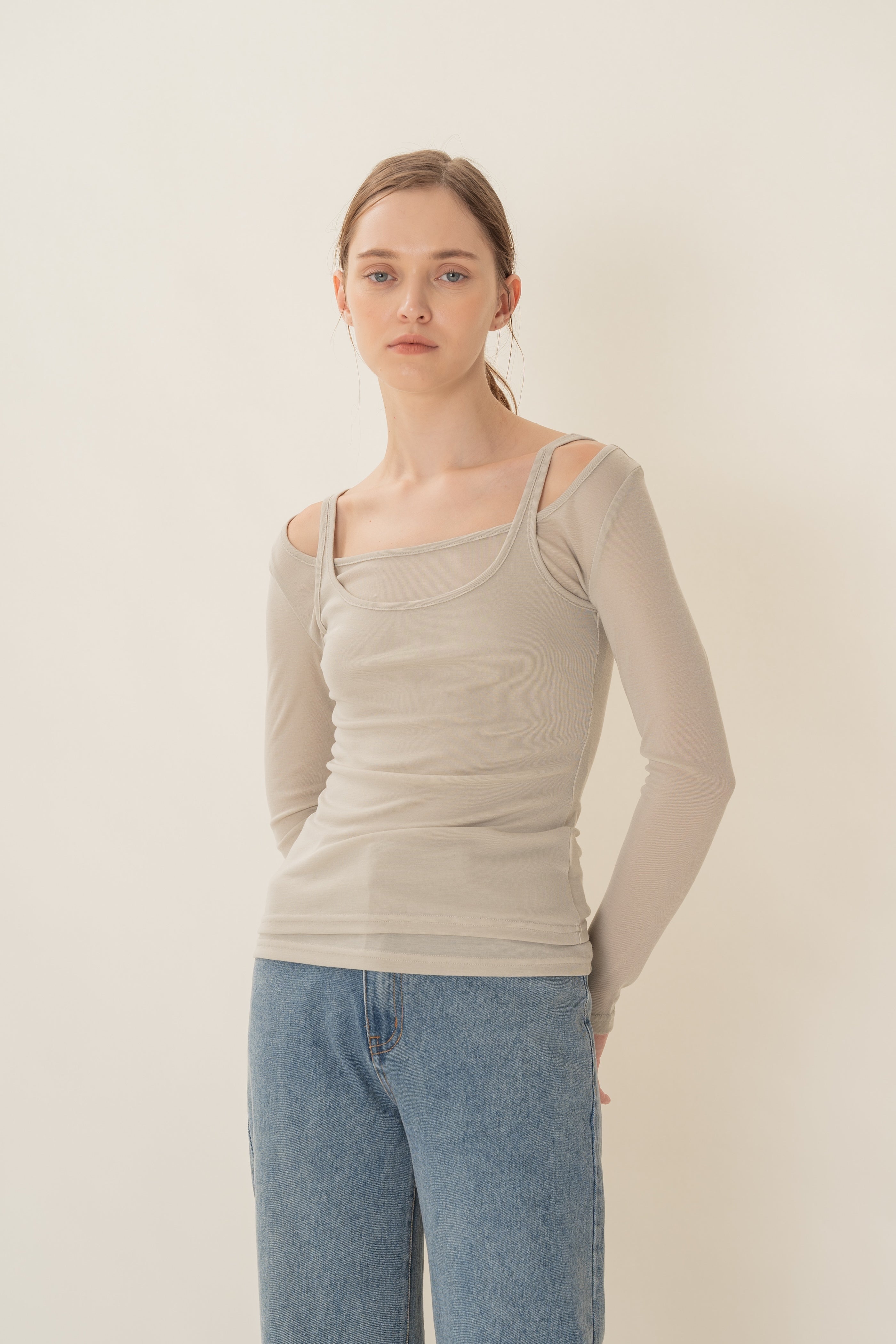 Soft Layered Two-Piece in Grey