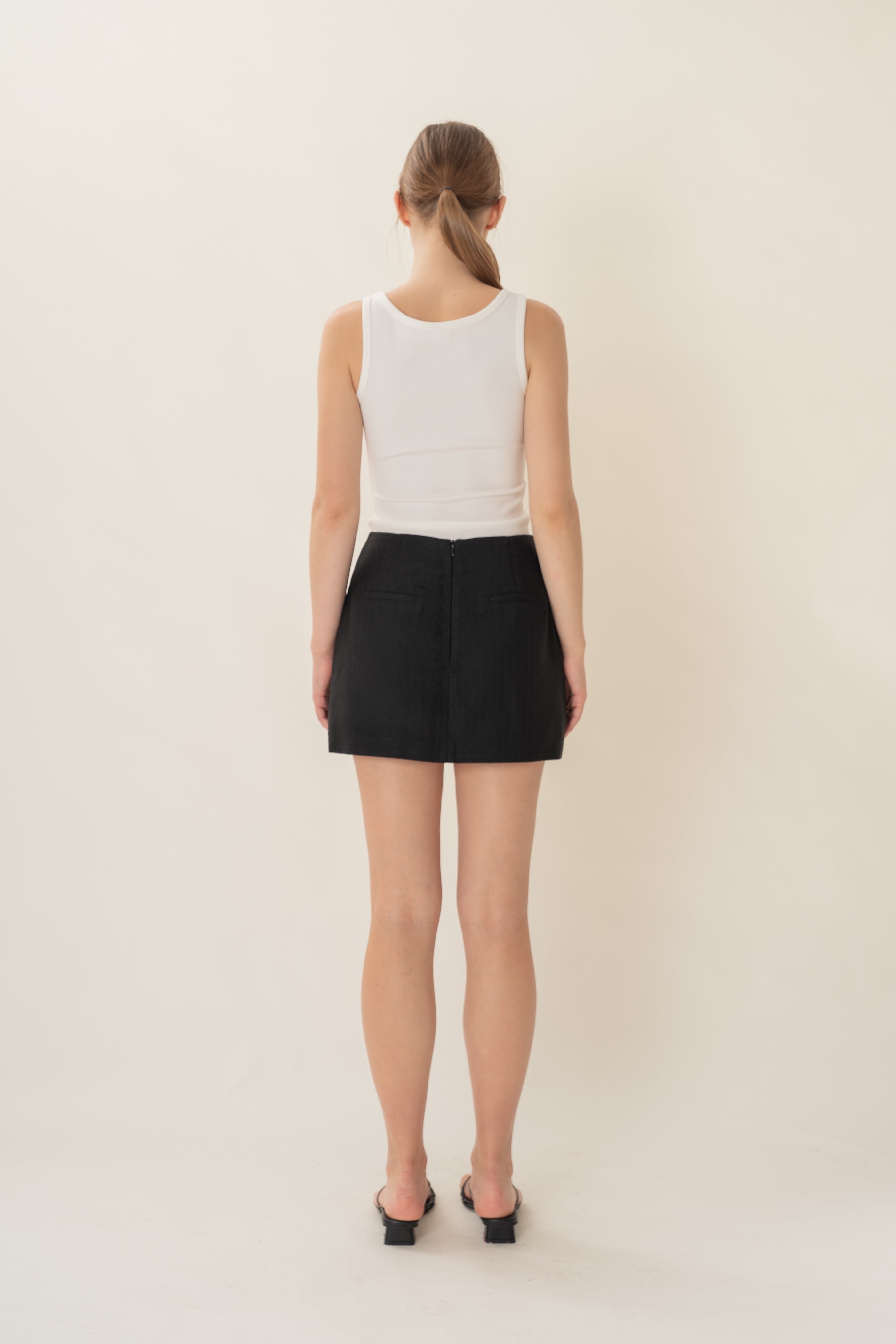 Textured Skort in Black