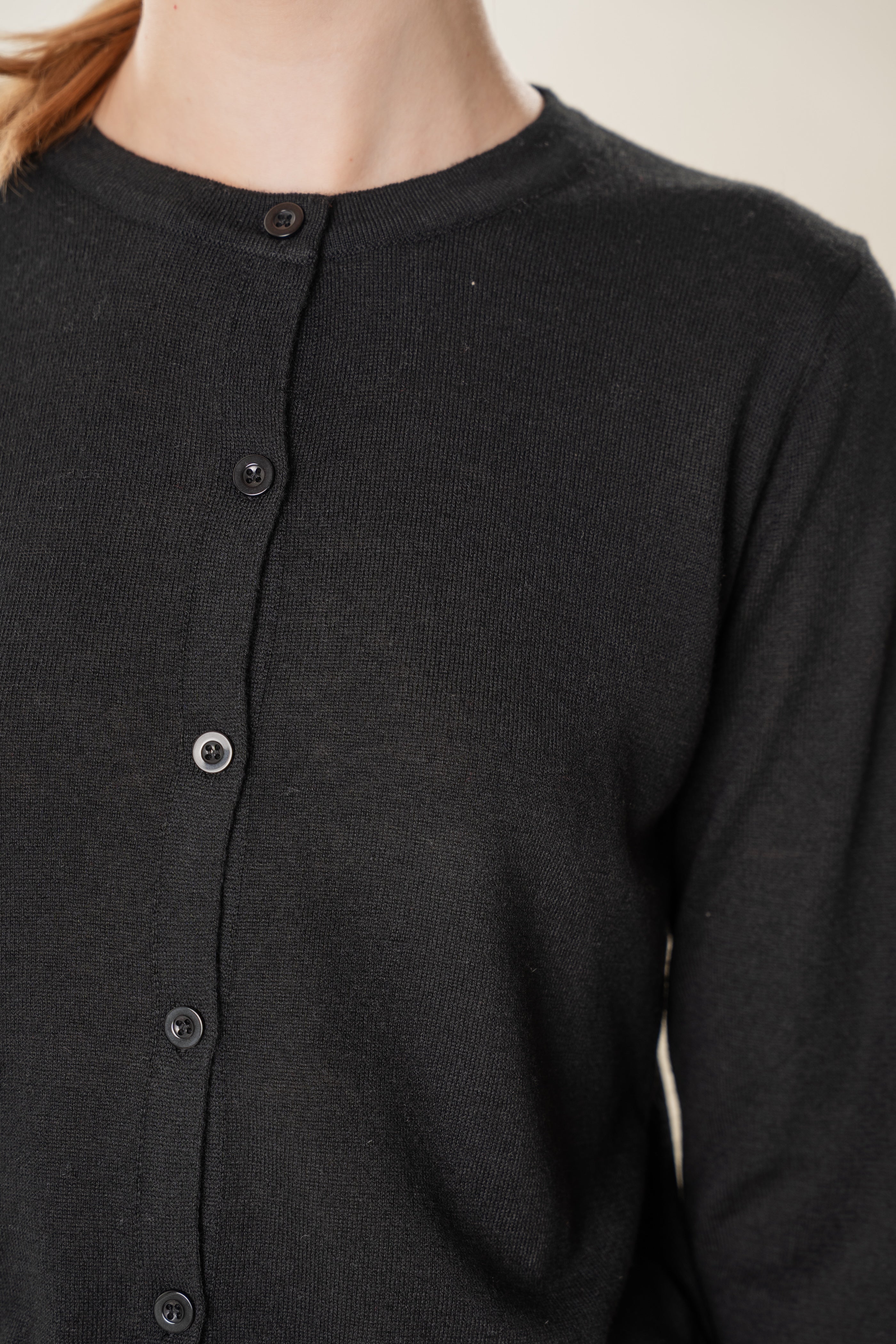 Soft Fold Fine Knit Cardigan in Black