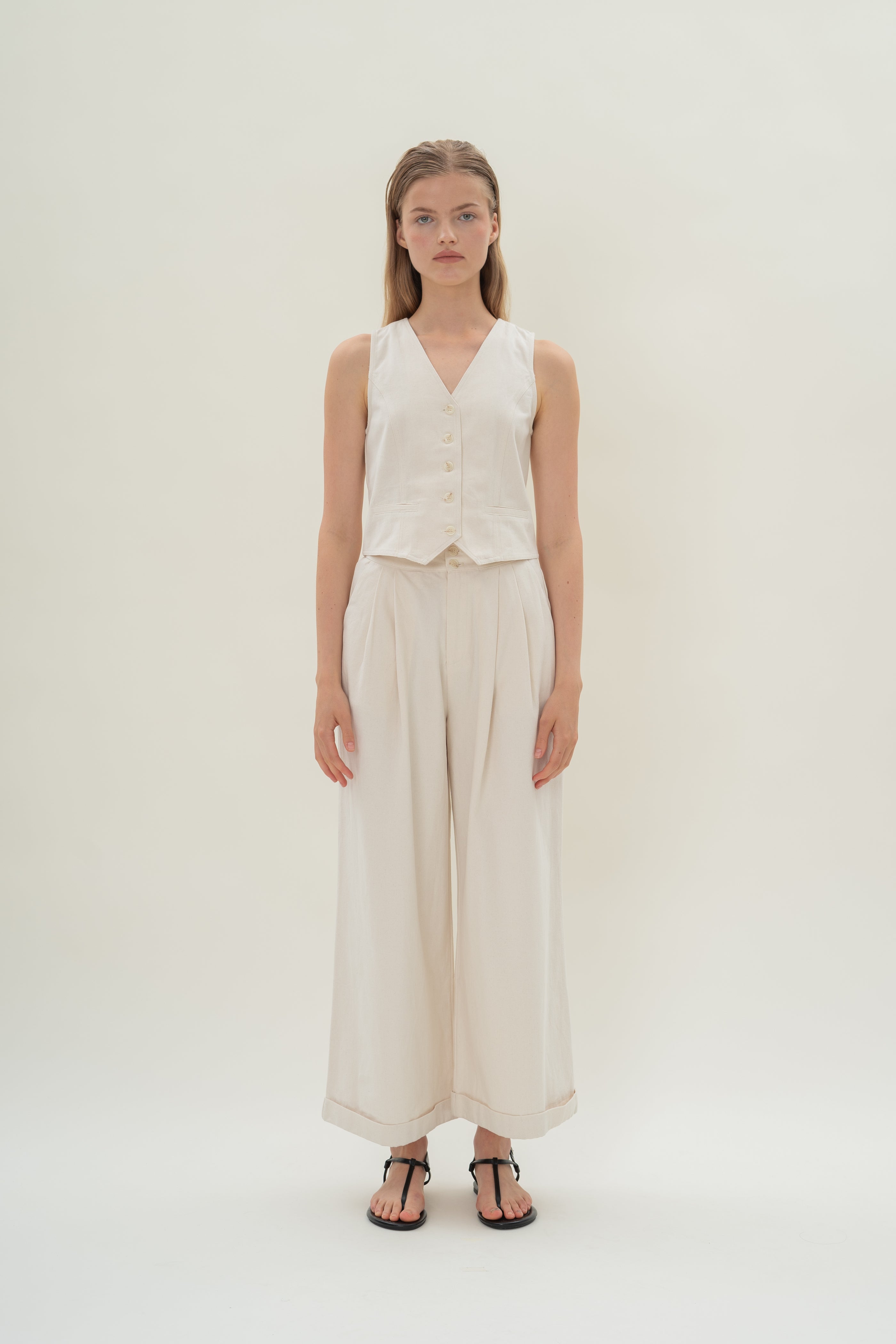 Denim Waistcoat in Natural