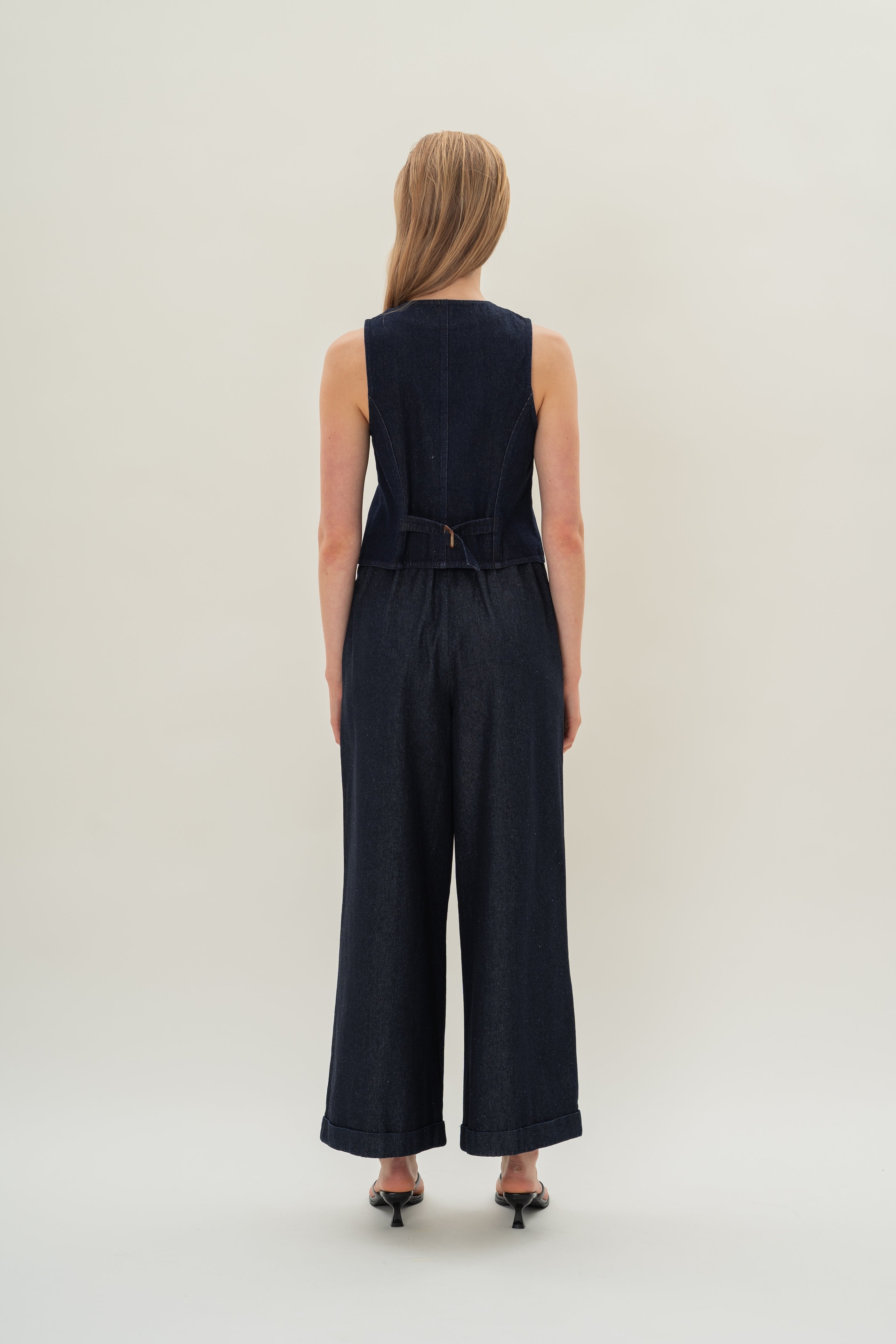 Denim Waistcoat in Dark Wash