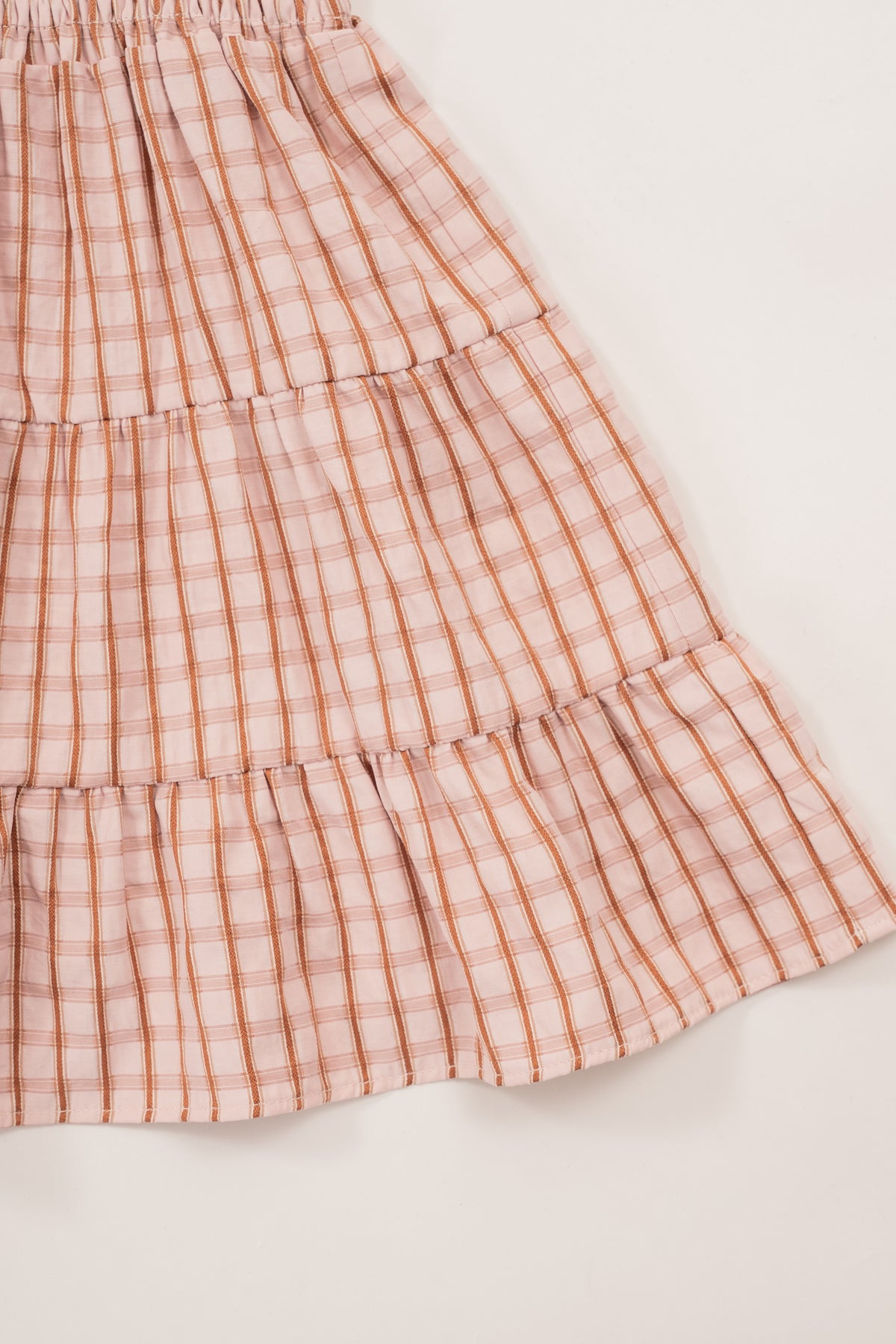 Mini Tiered Smocked Dress in Rosewood Gingham