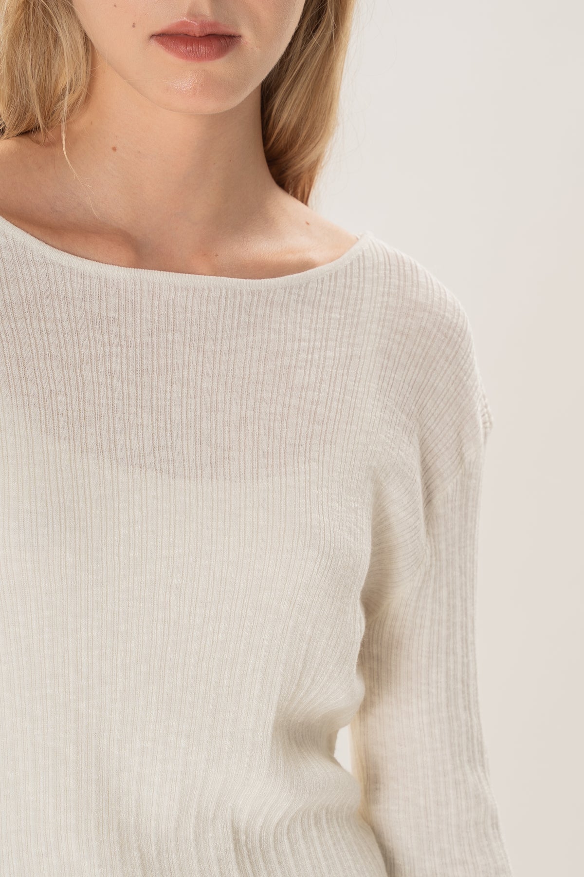 Textured Knit Frill Hem Mini Dress in White