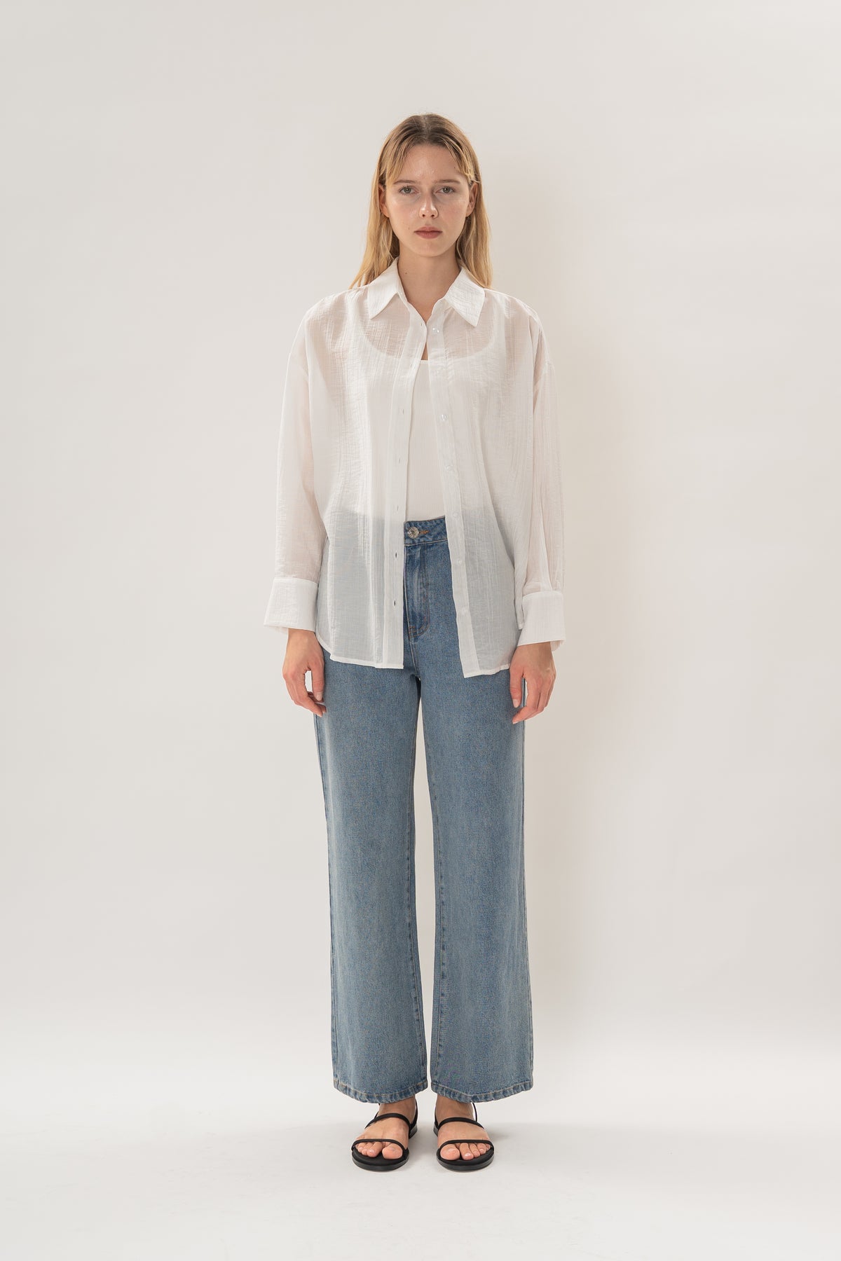 Relaxed Sheer Shirt in White