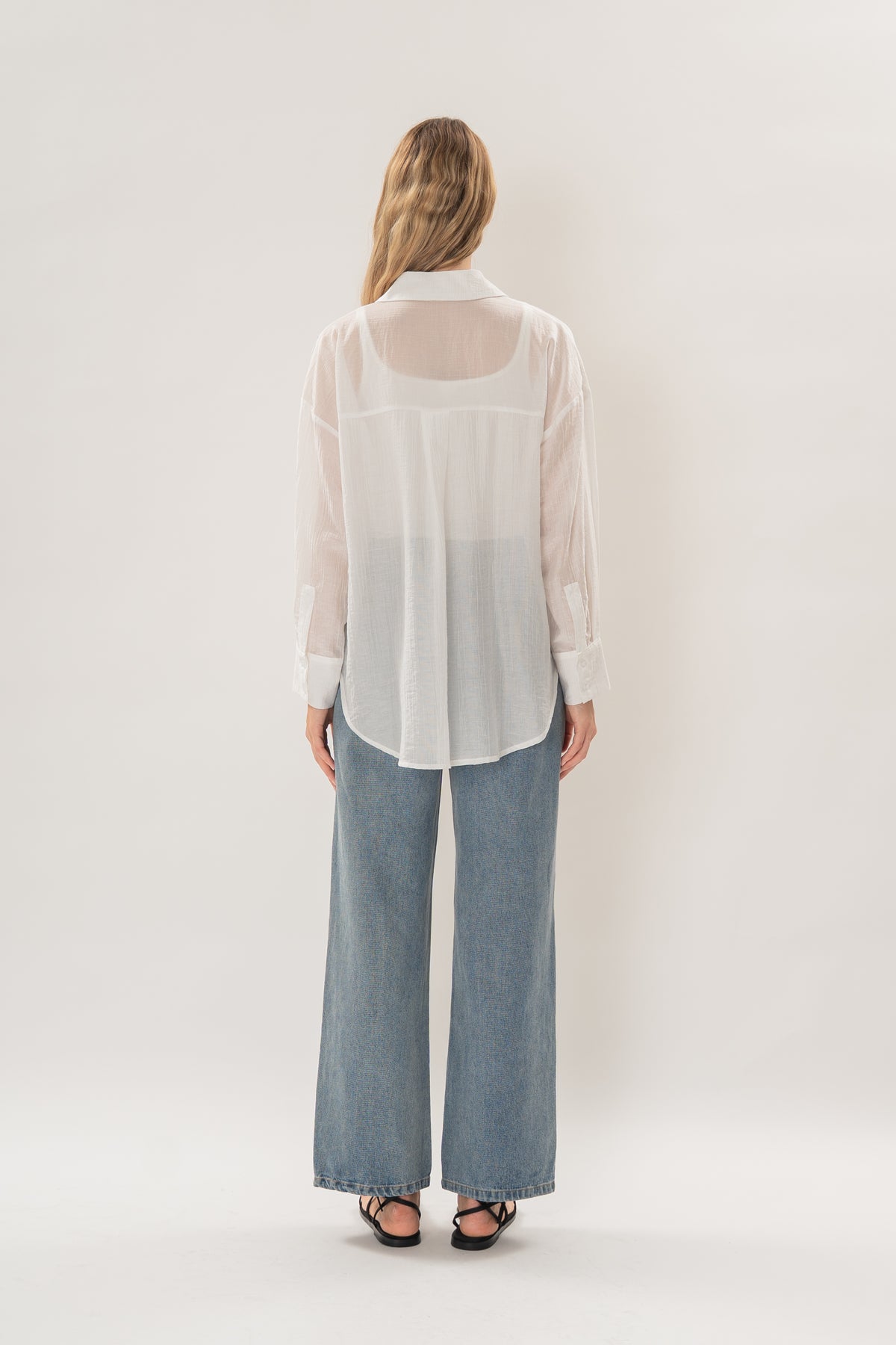 Relaxed Sheer Shirt in White