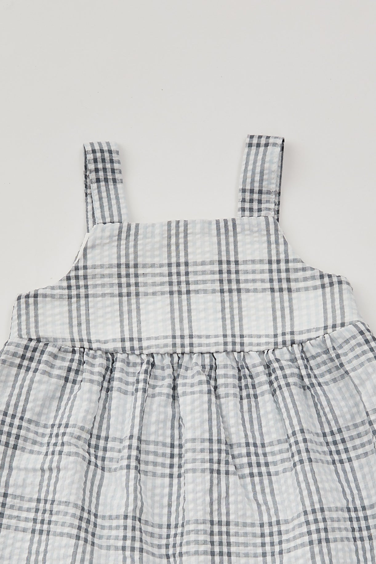 Mini Seersucker Sleeveless Dress in Mist