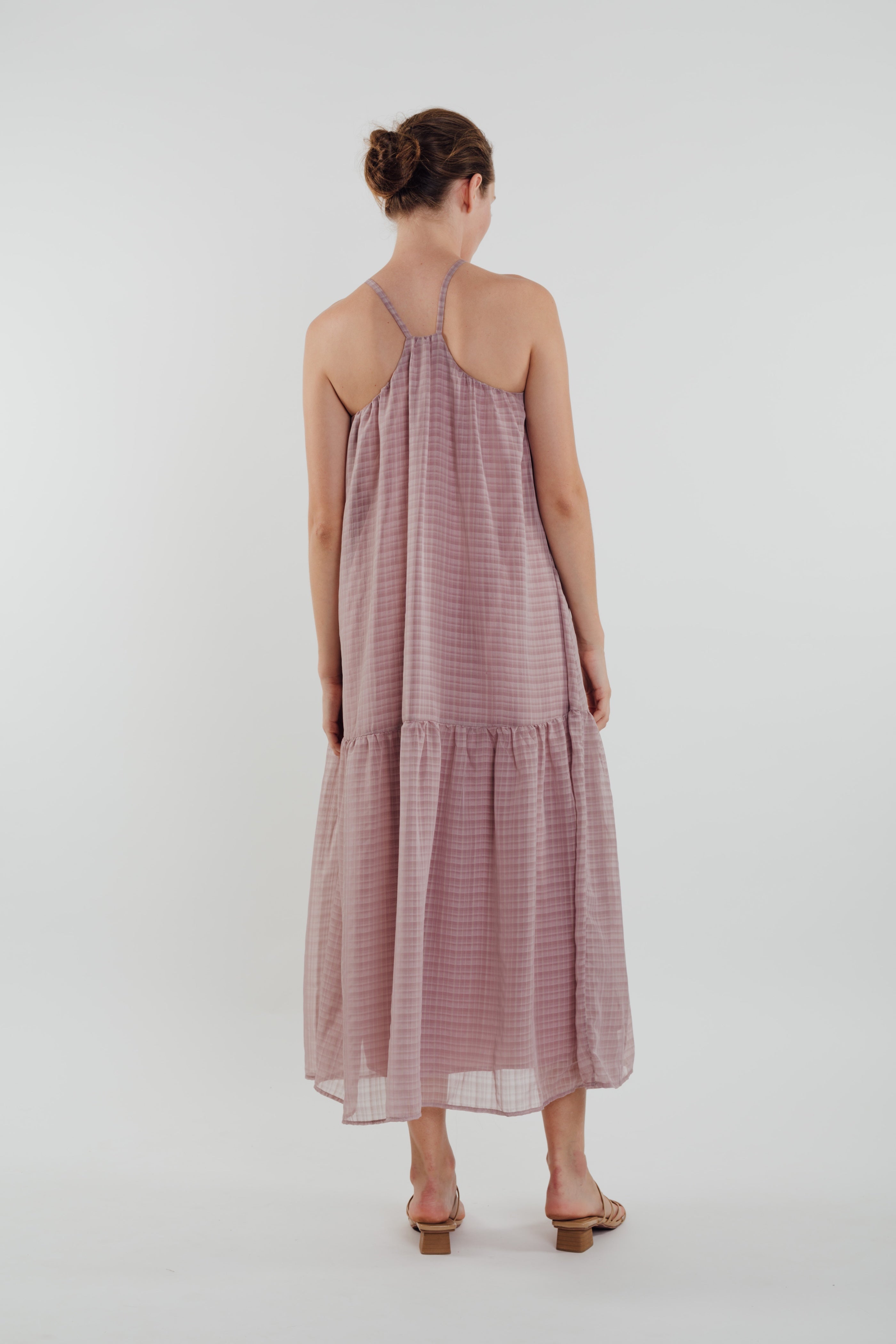 Chiffon Tiered Maxi Dress in Rose