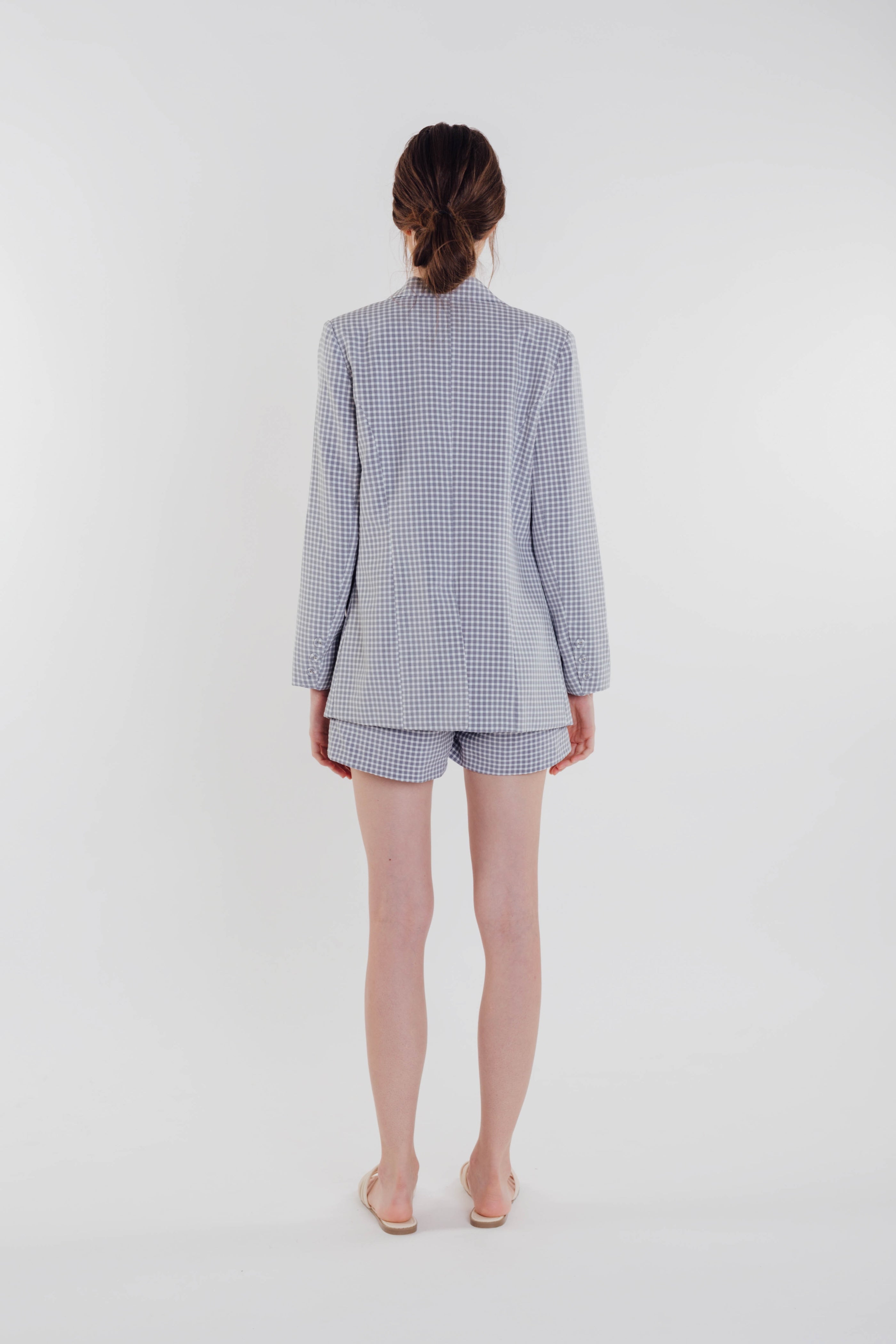 Gingham Blazer in Sky (Sale)