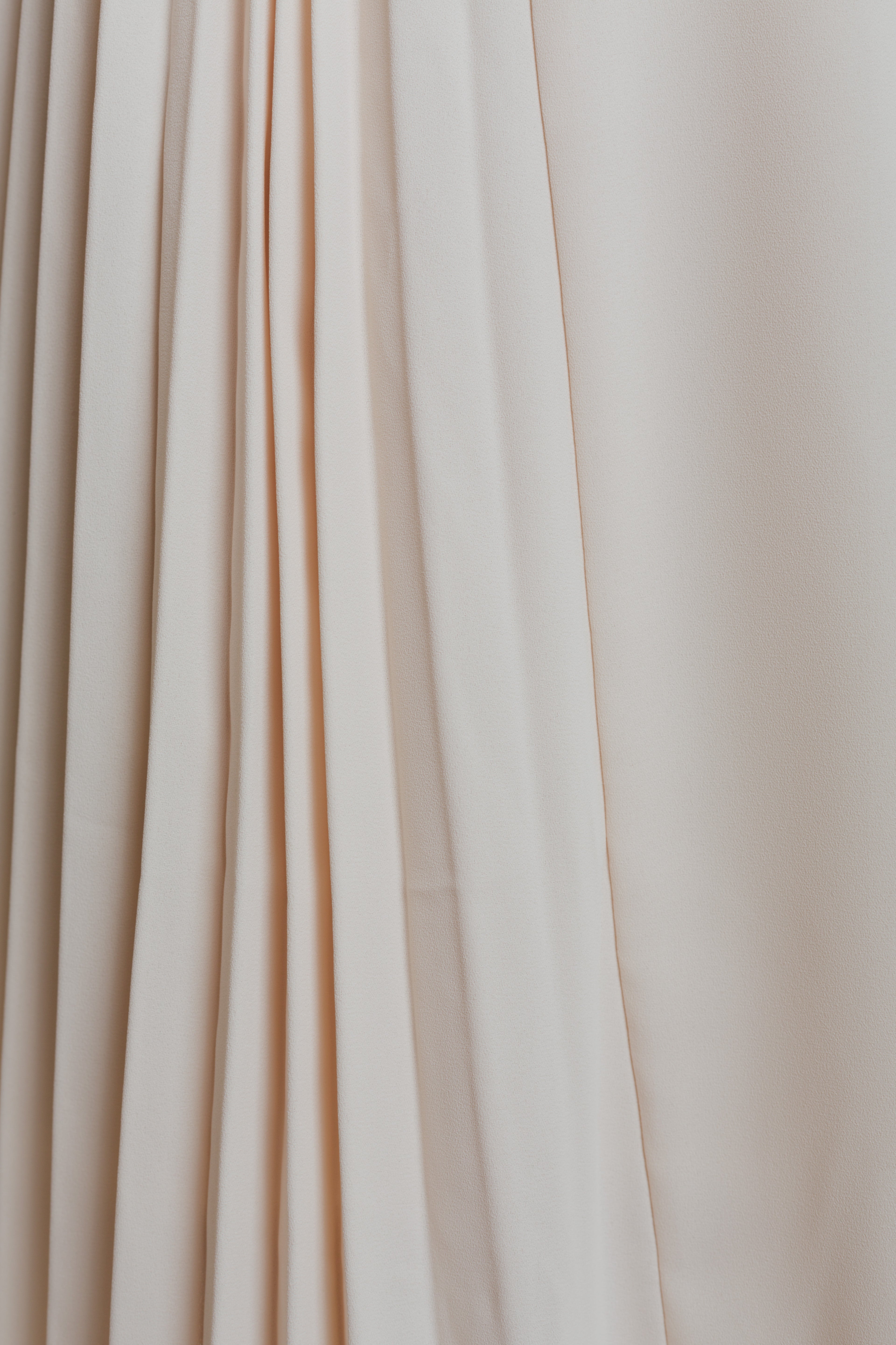 Asymmetric Pleated Dress in Pearl