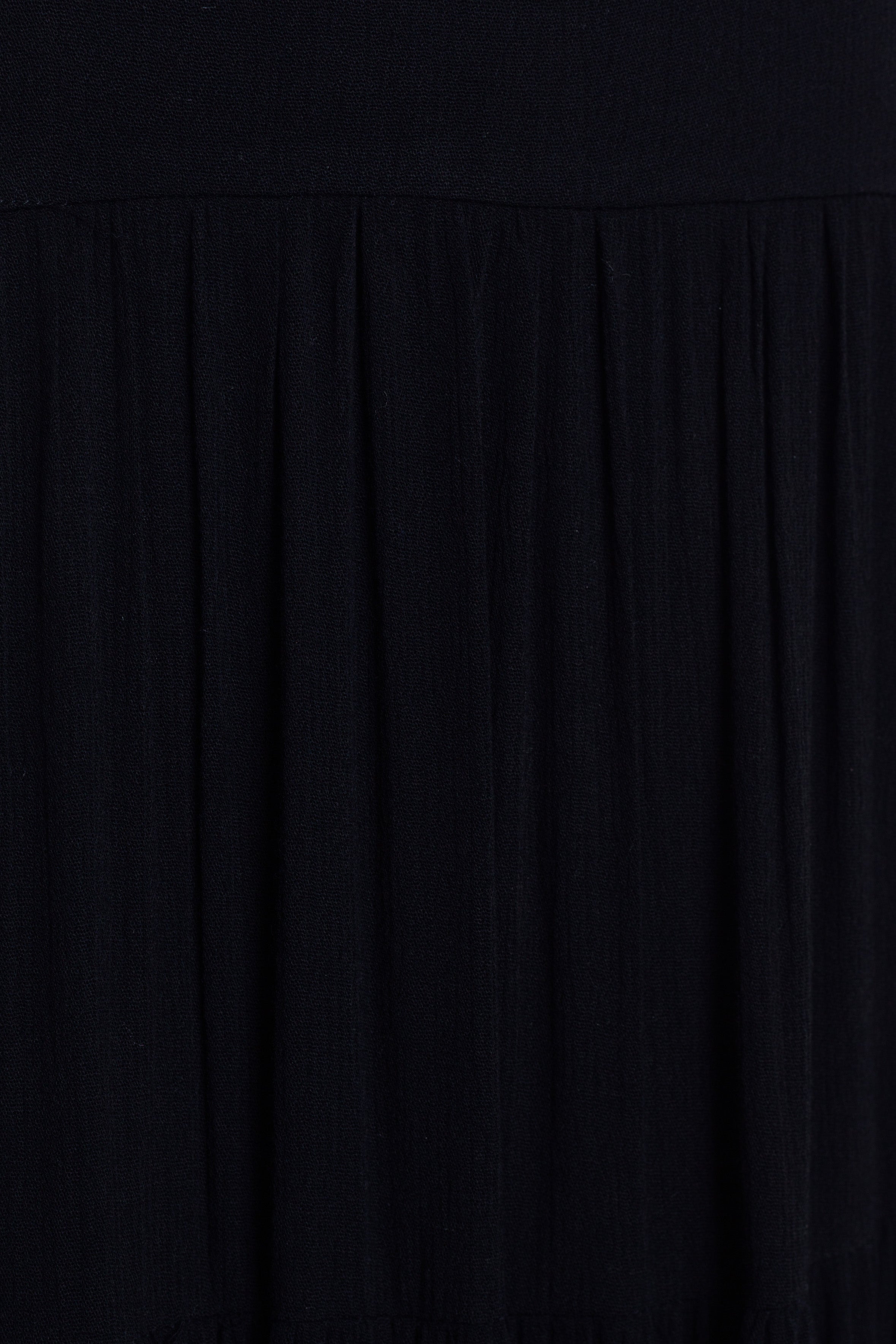 Tiered Textured Maxi Dress in Black