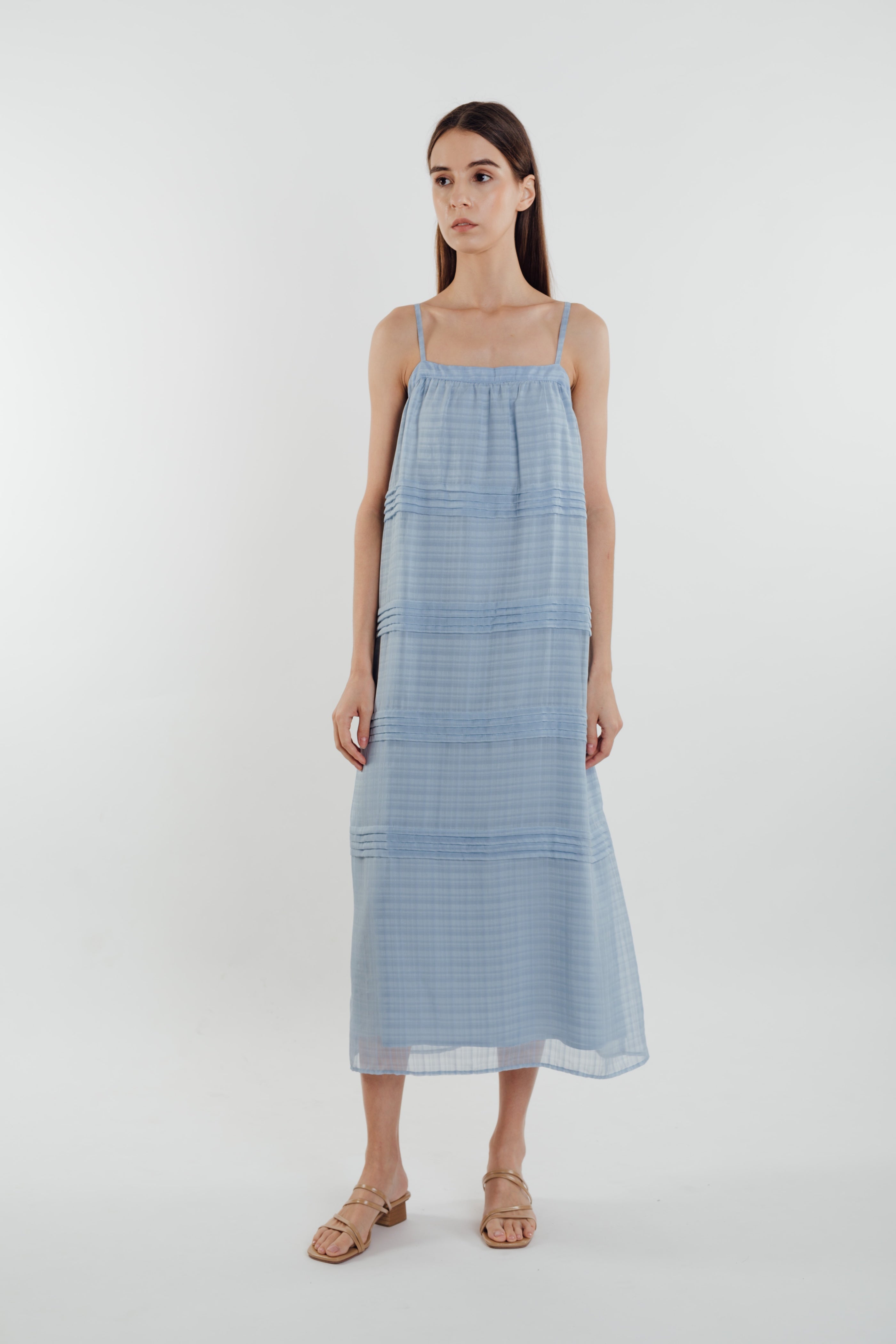 Panelled Midi Dress in Sky (Sale)