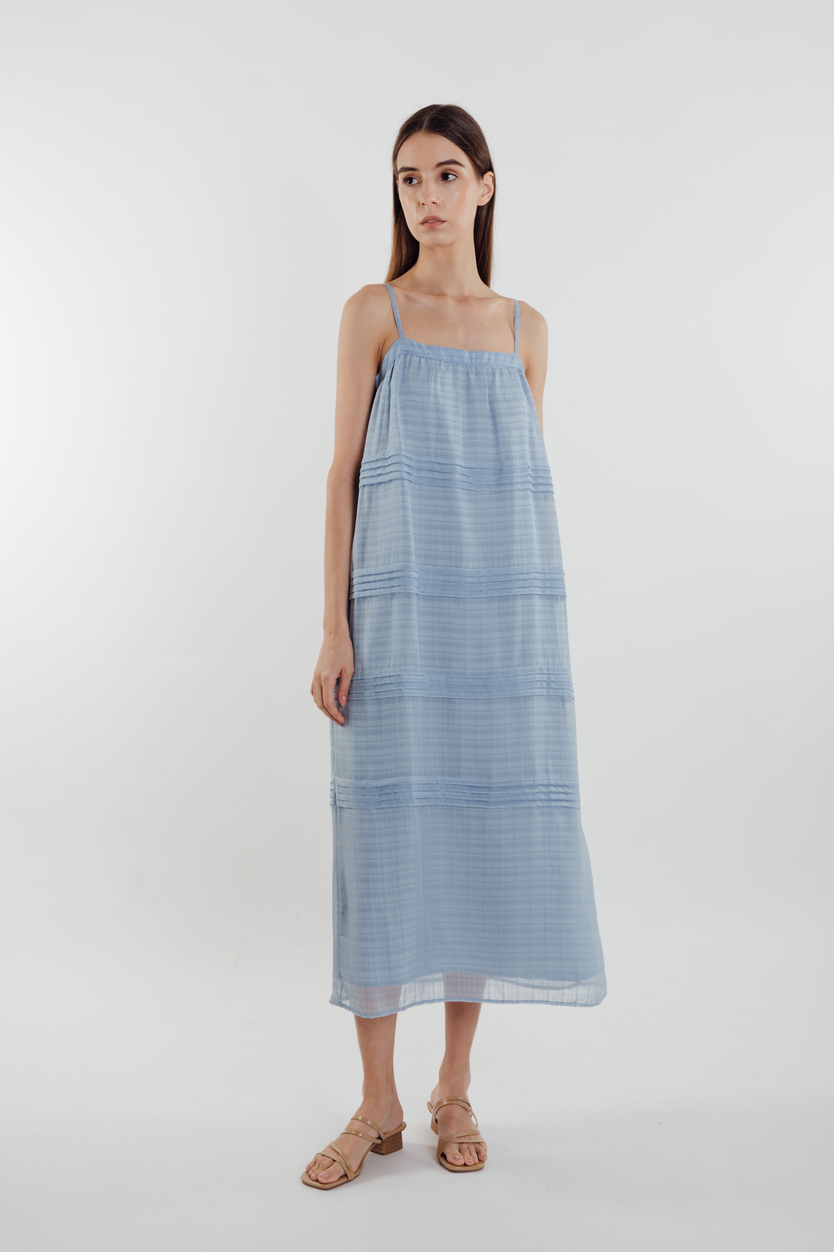 Panelled Midi Dress in Sky (Sale)
