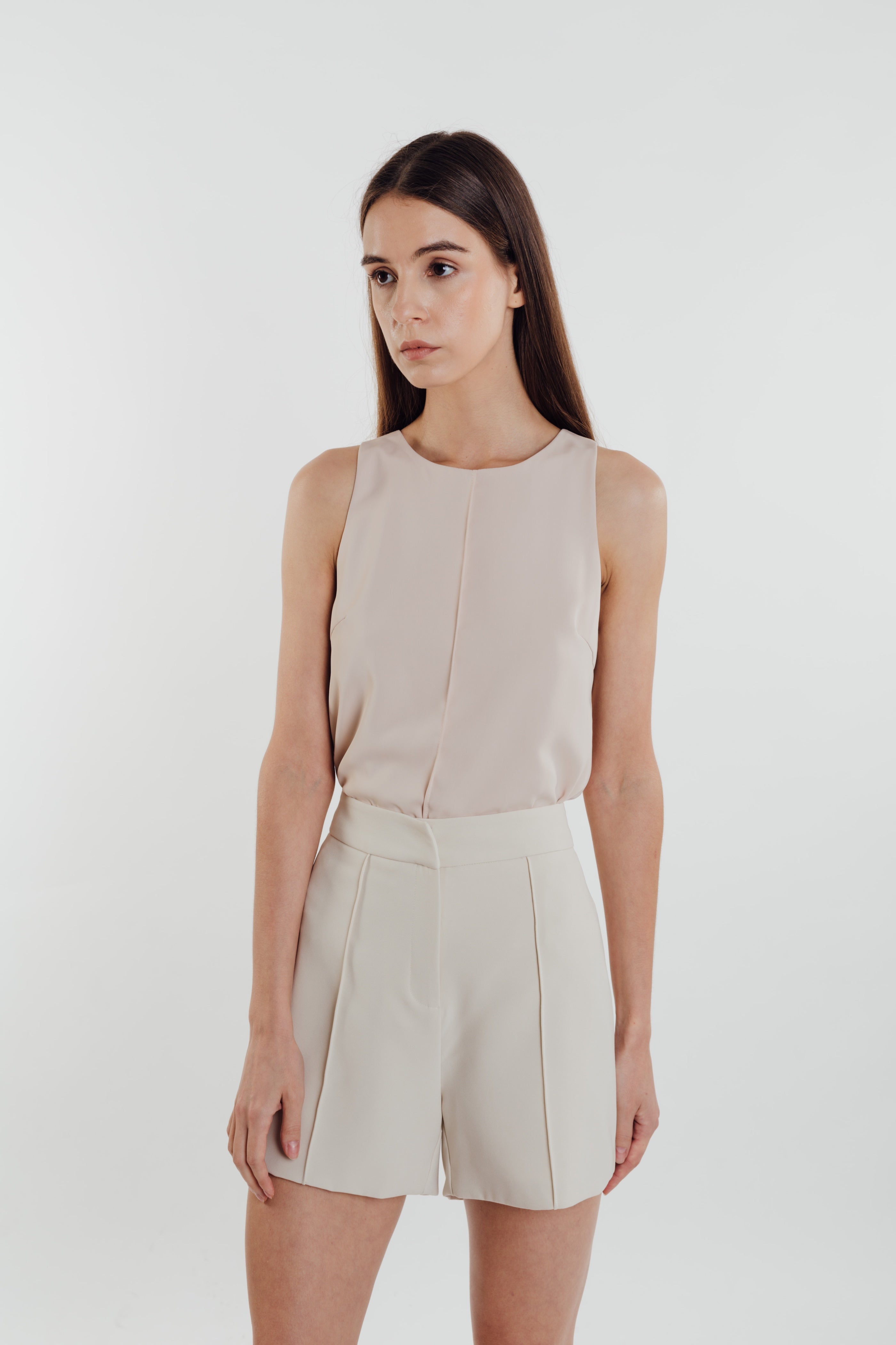 Front Stitchline Tank Top in Pale Rose