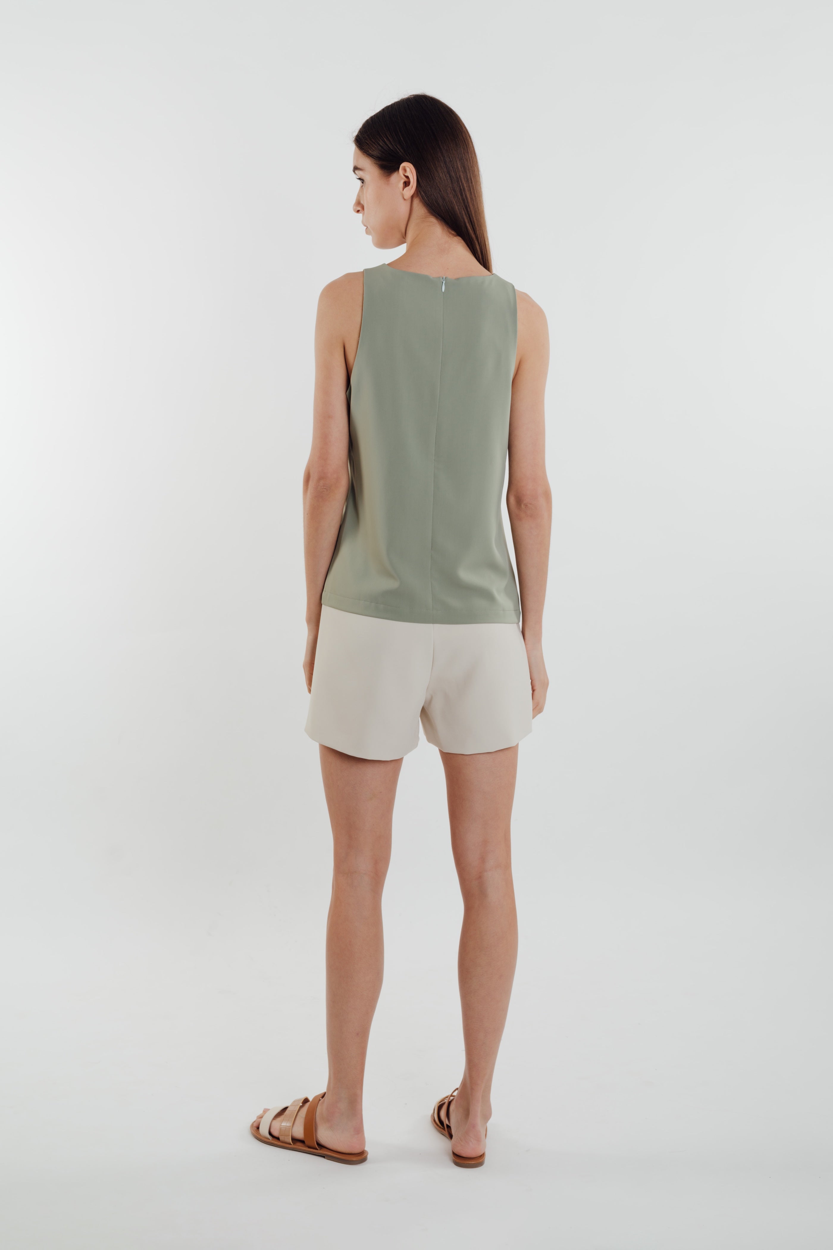 Front Stitchline Tank Top in Sage