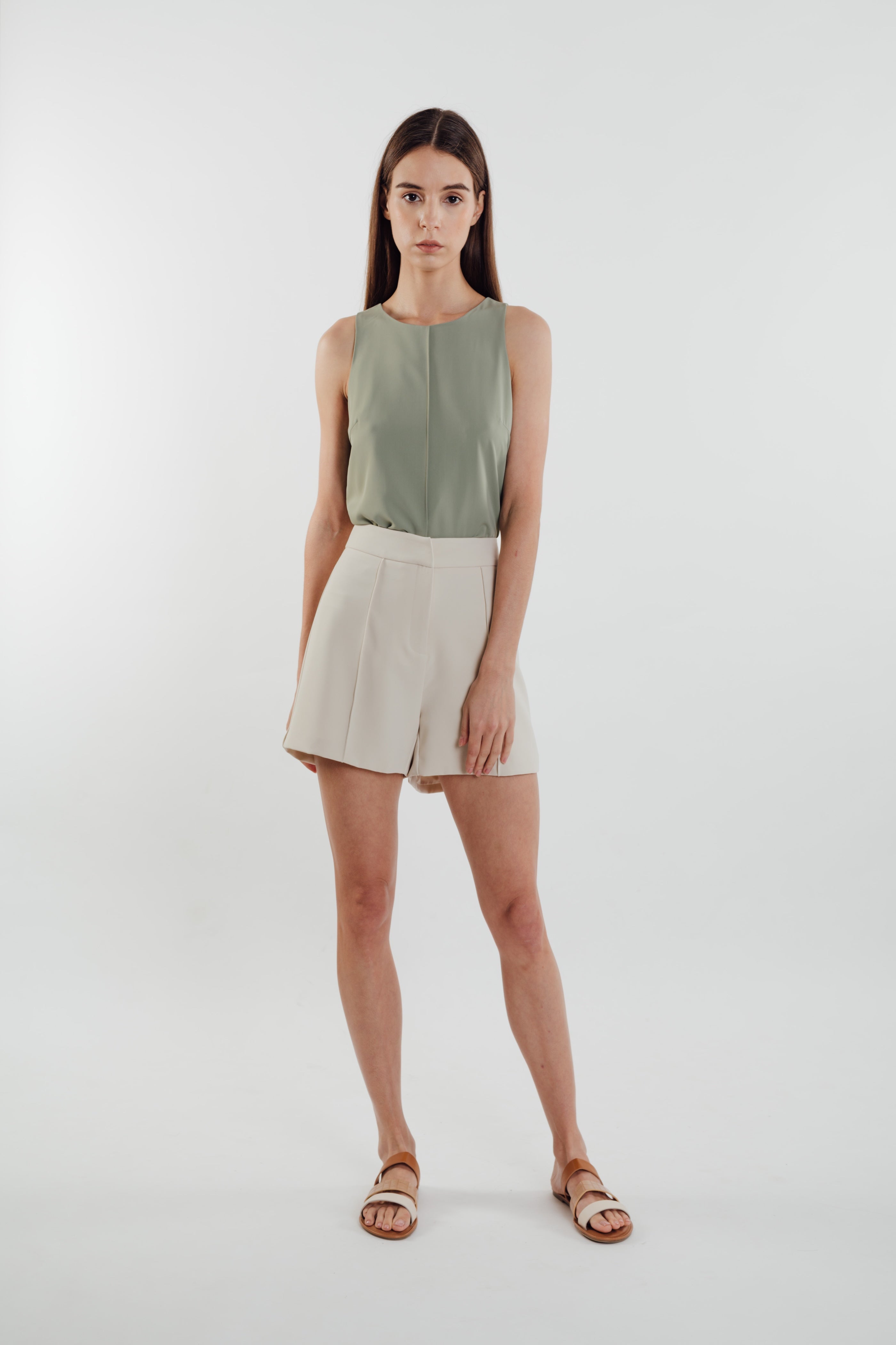 Front Stitchline Tank Top in Sage