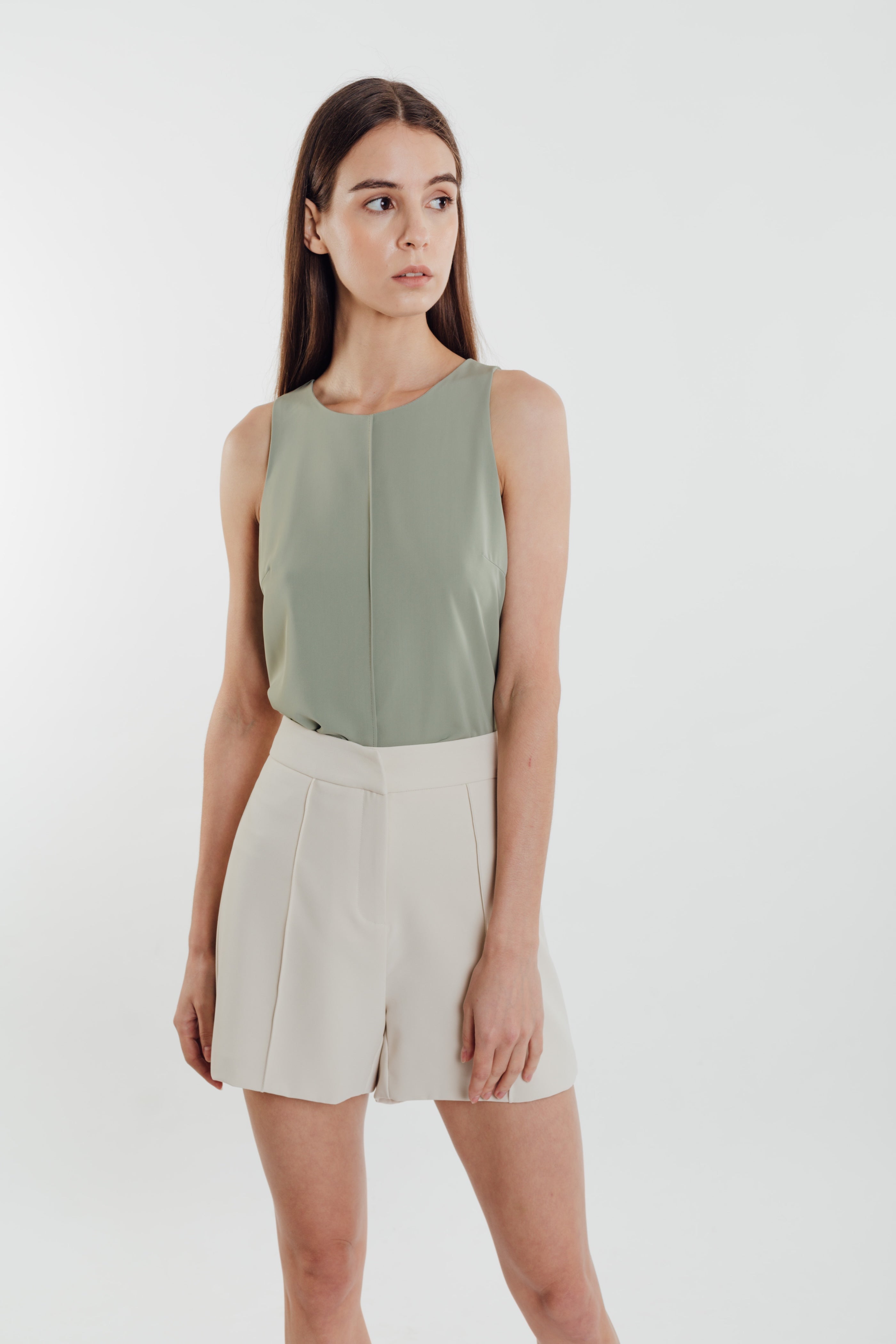 Front Stitchline Tank Top in Sage