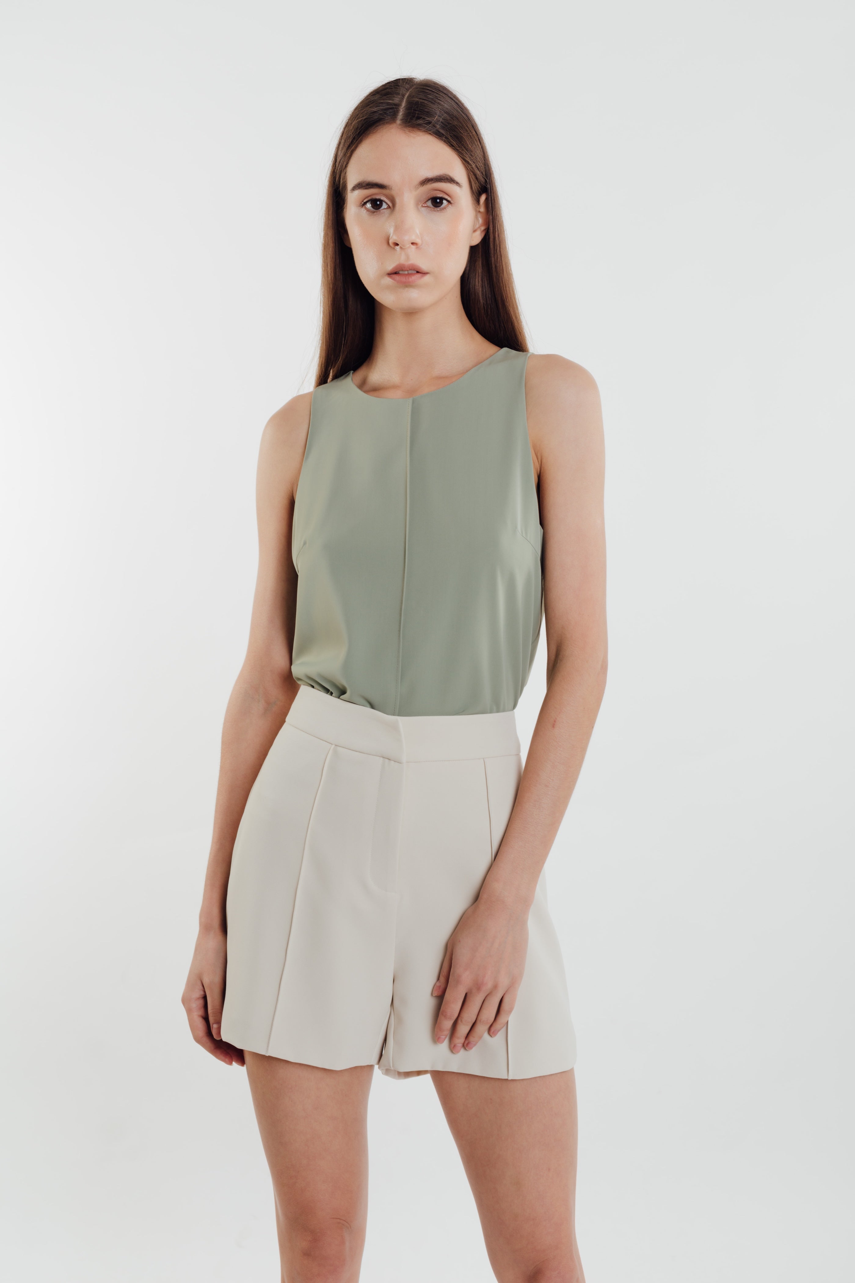 Front Stitchline Tank Top in Sage