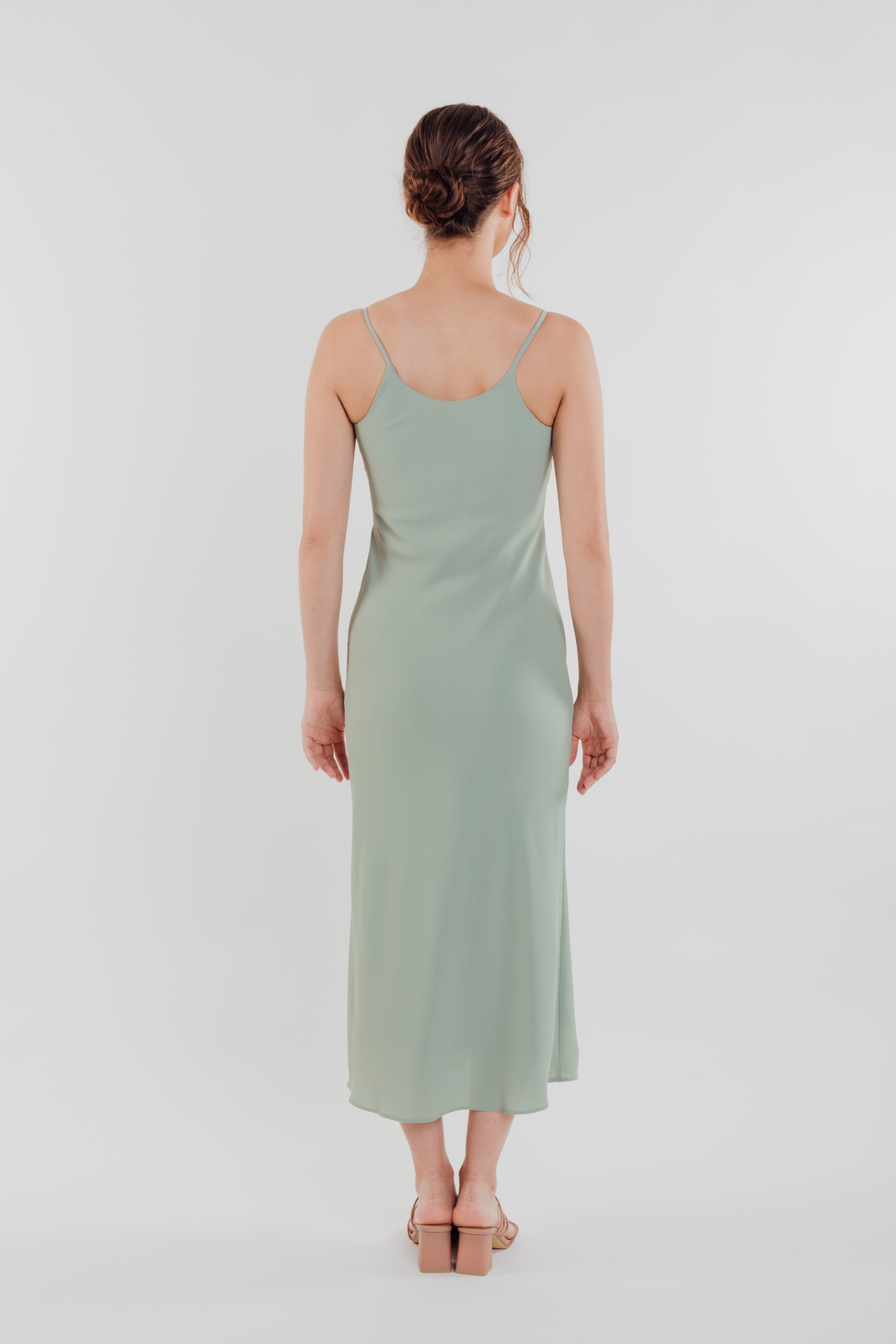 V Neck Slip Dress in Pistachio