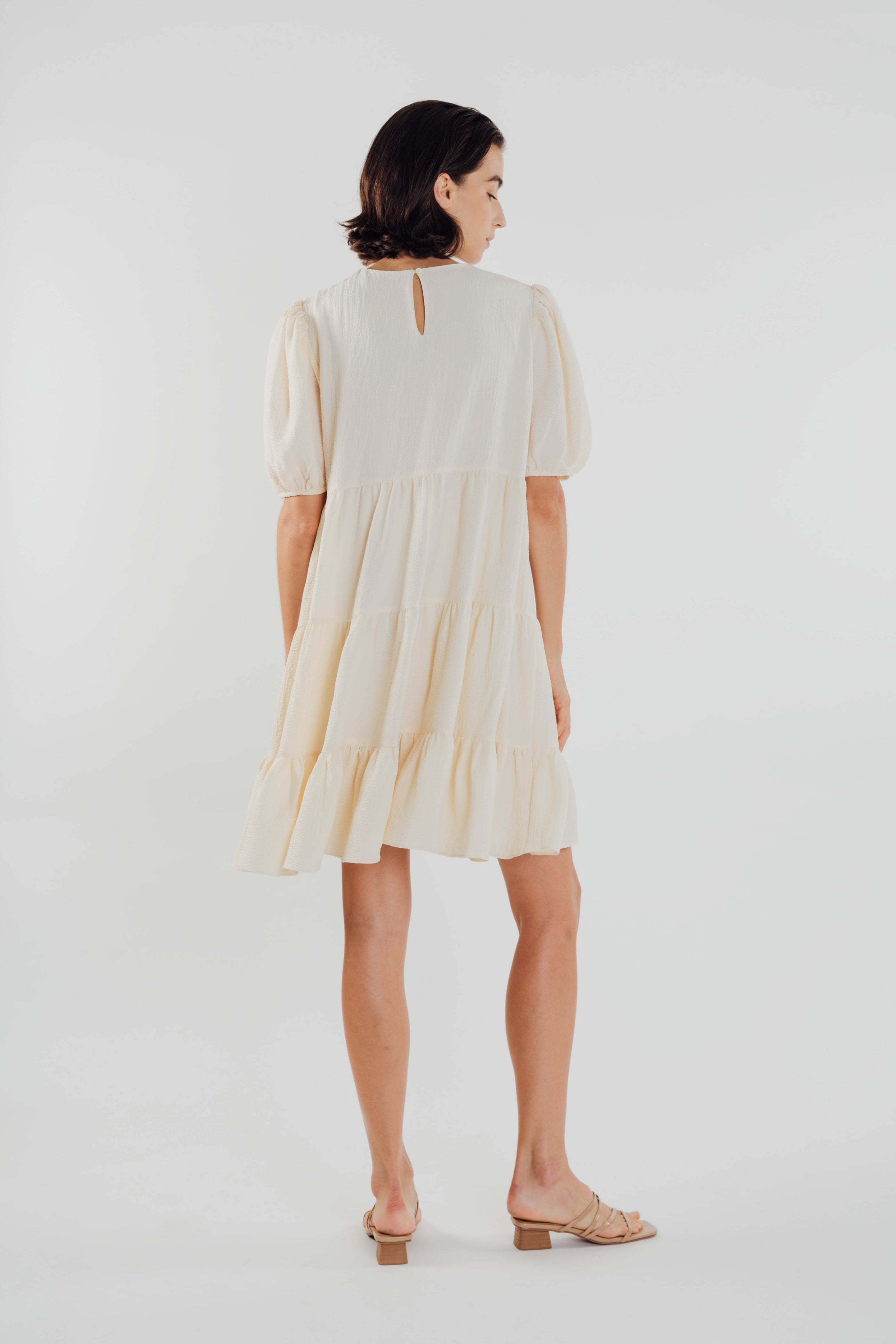 Textured Mini Dress in Oatmeal