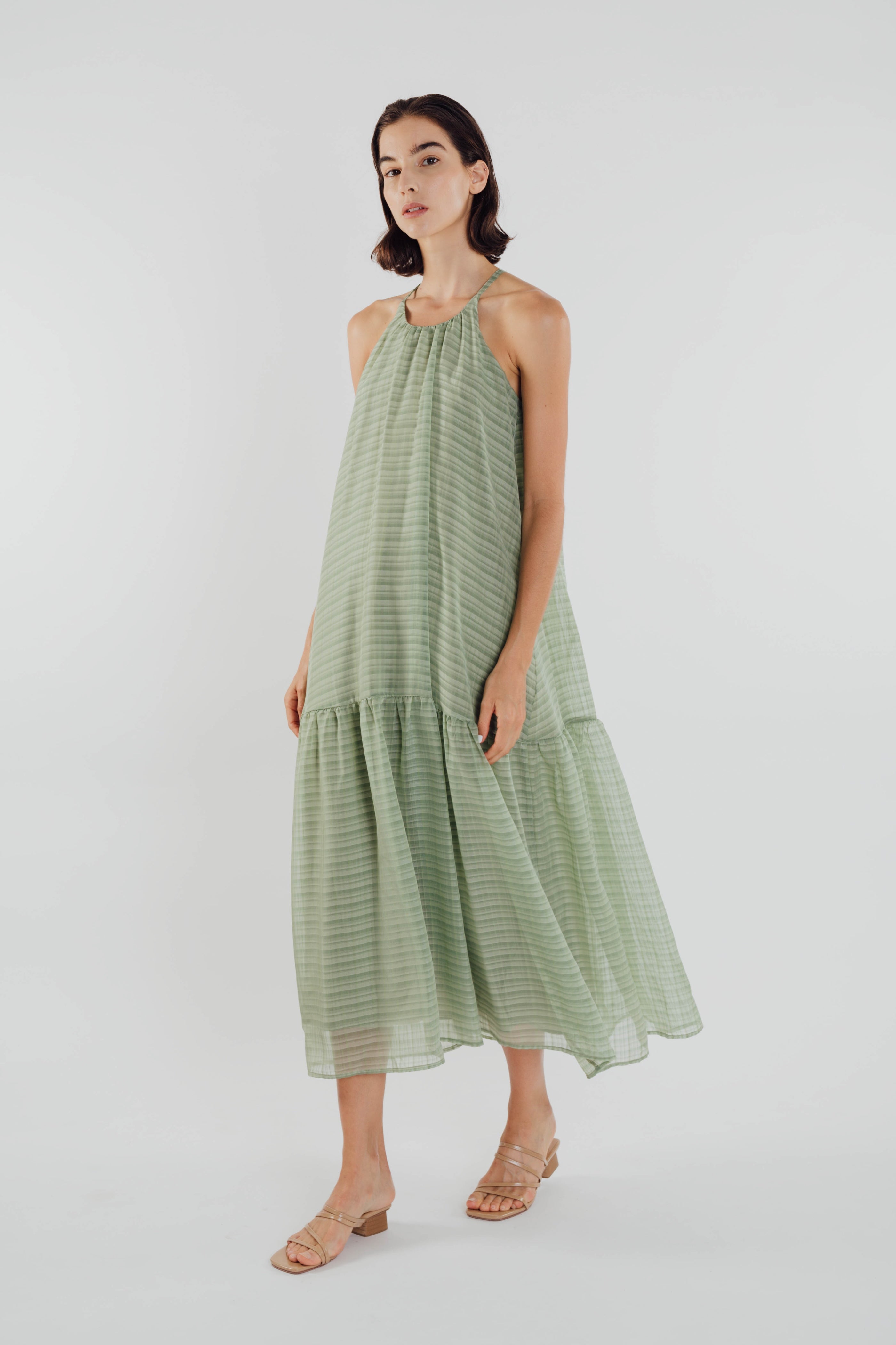 Chiffon Tiered Maxi Dress in Sage