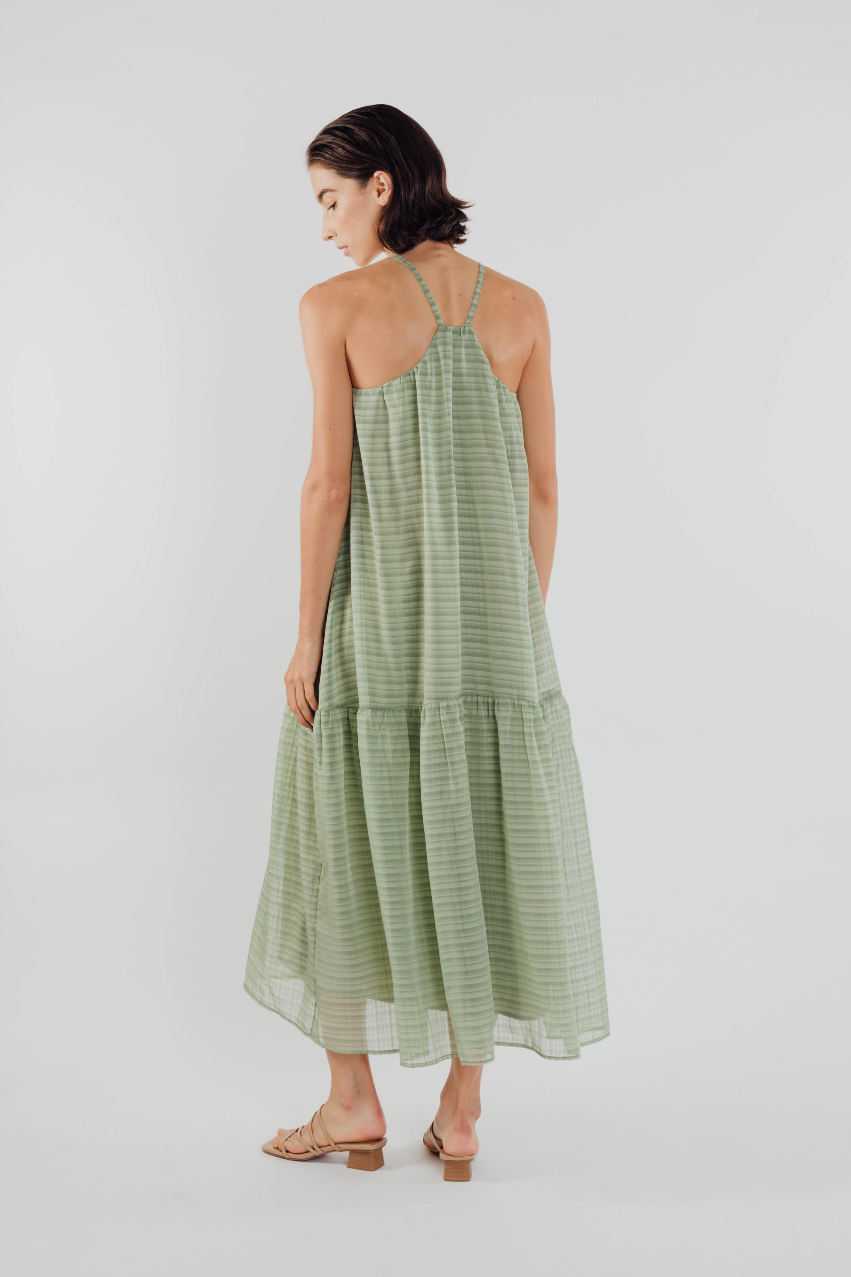 Chiffon Tiered Maxi Dress in Sage