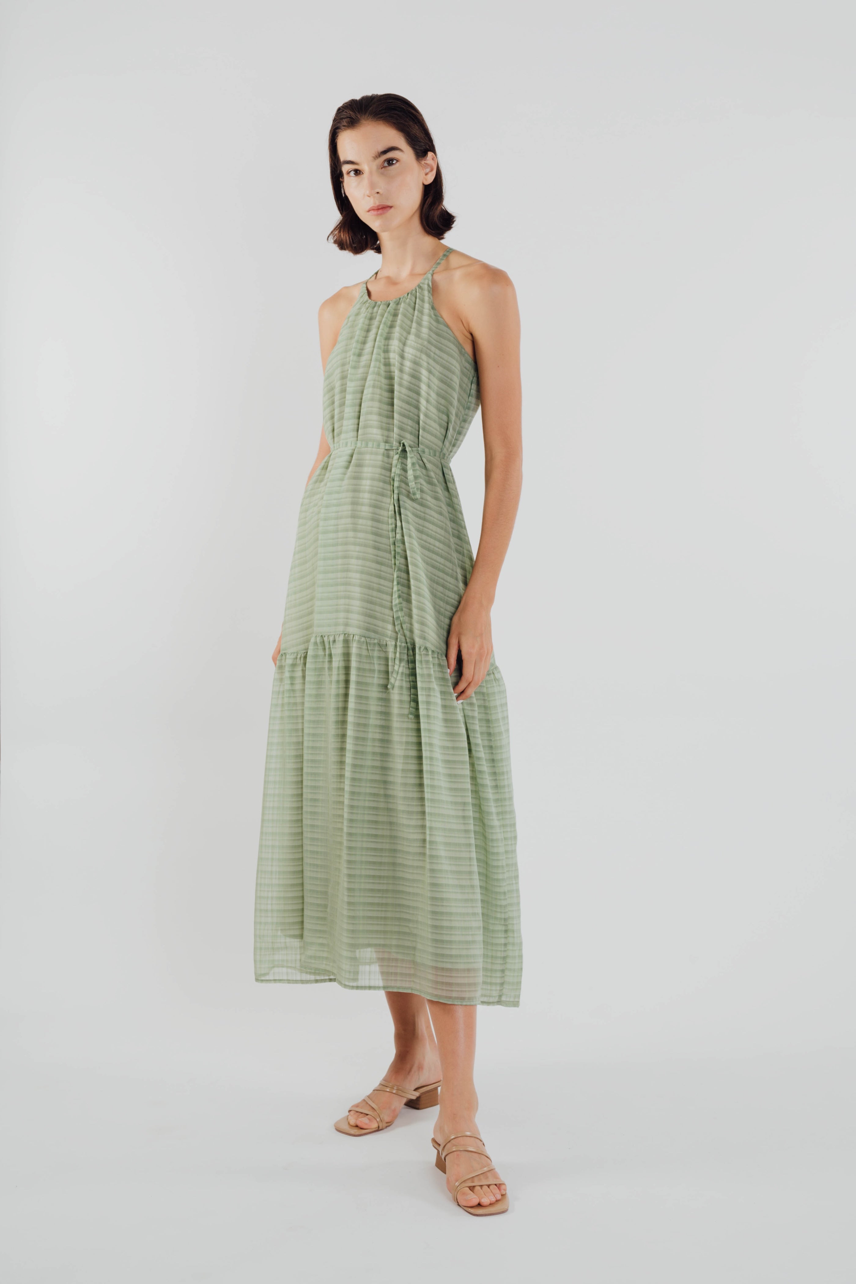 Chiffon Tiered Maxi Dress in Sage