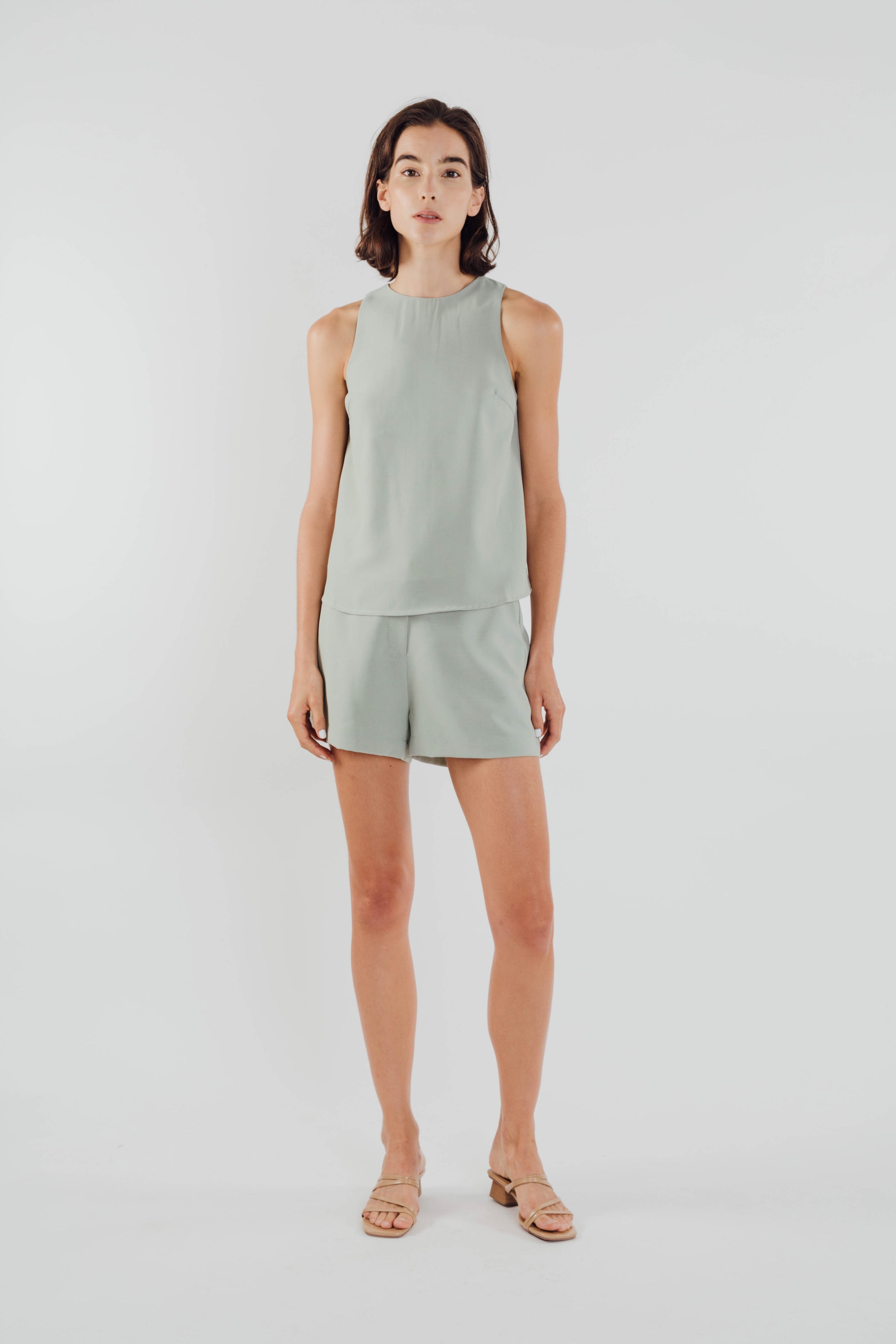 Textured Shift Top in Sage (Sale)