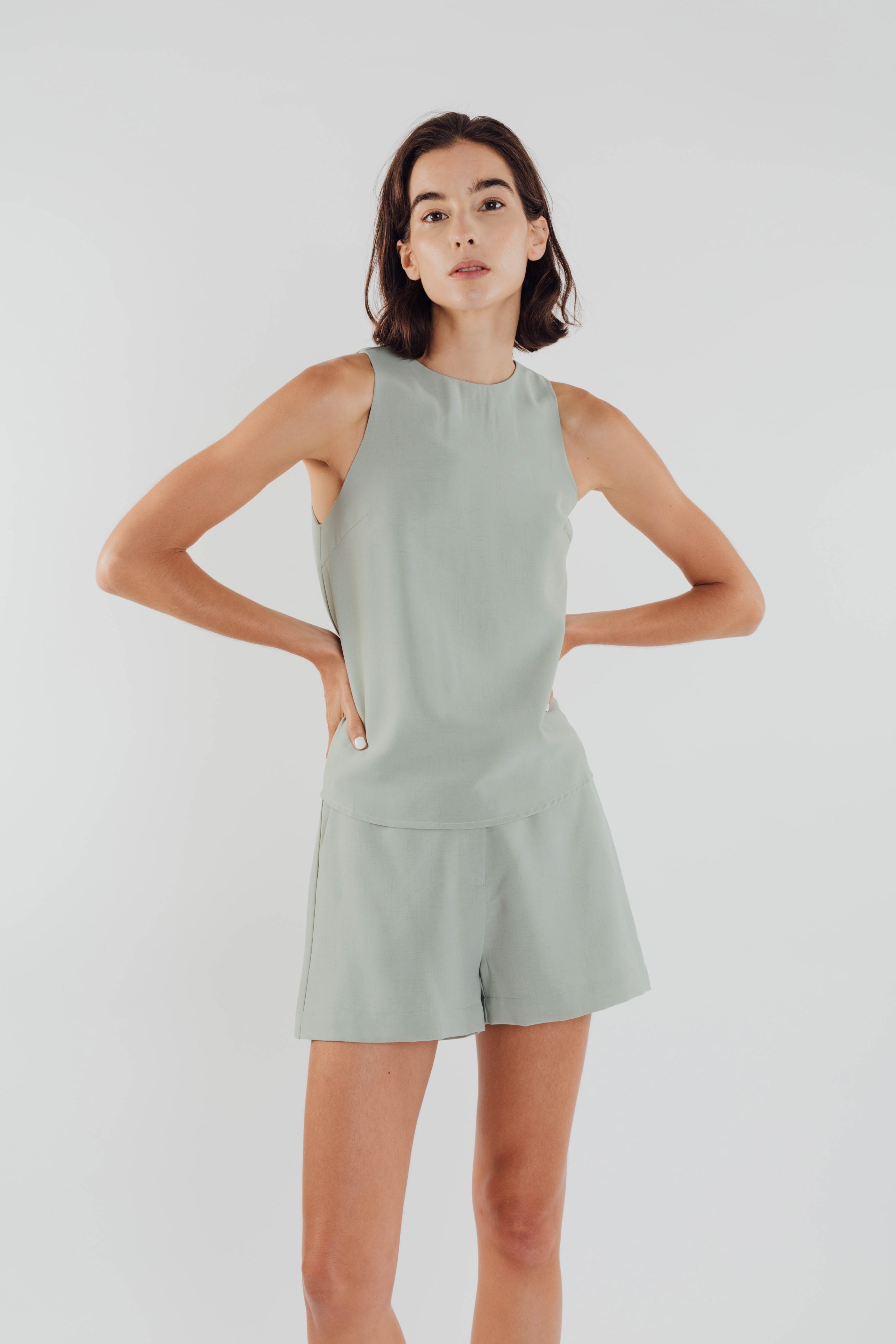 Textured Shift Top in Sage (Sale)
