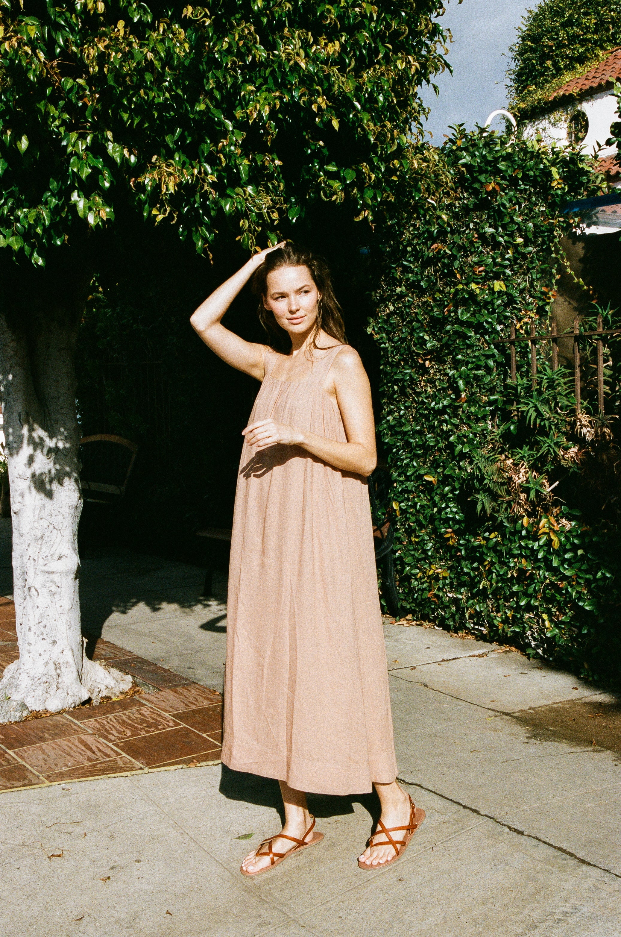 Linen Tent Dress in Sunset